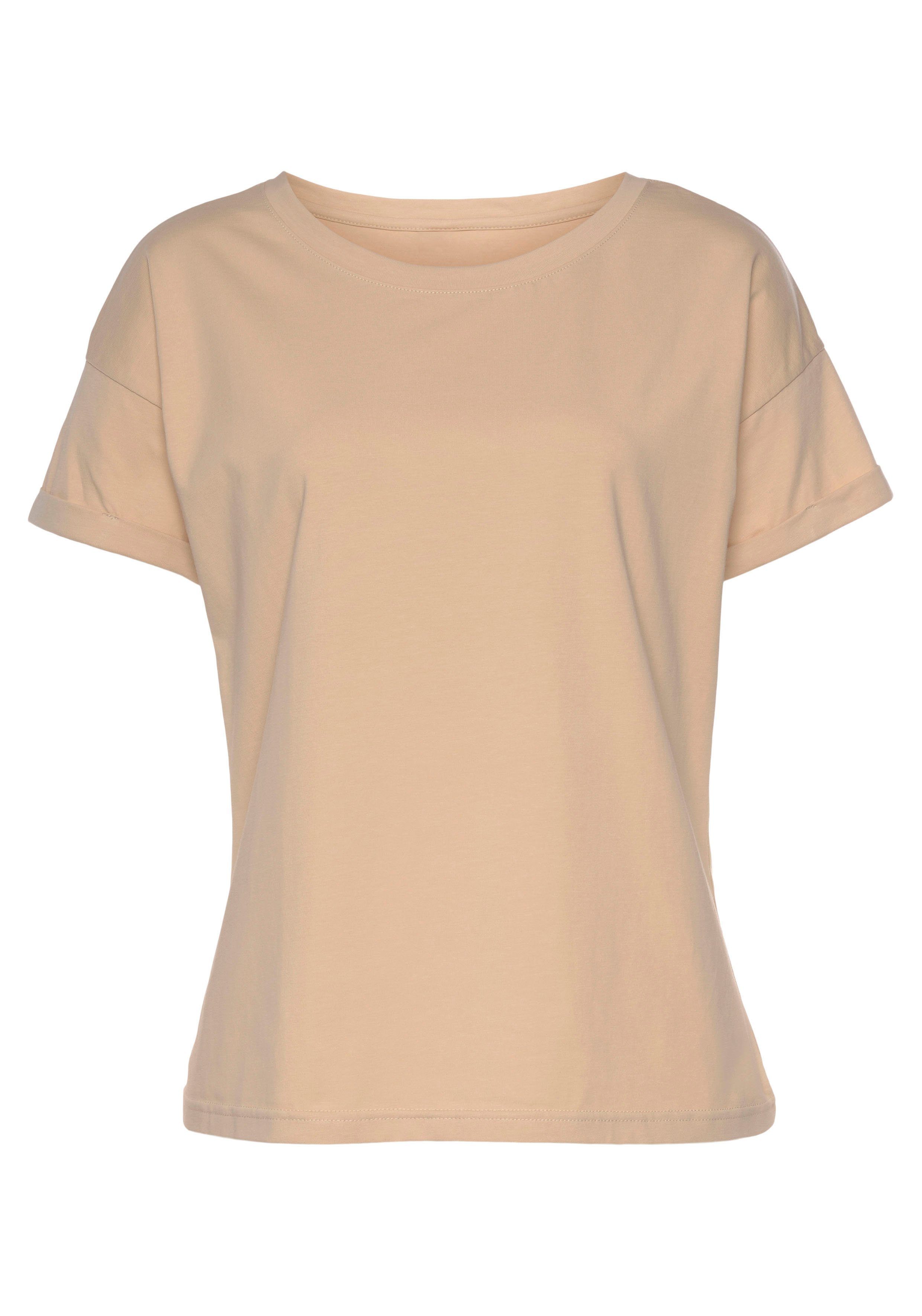 H.I.S T-shirt Met mouwomslagen met mouwomslag, in maritieme stijl, loungewear
