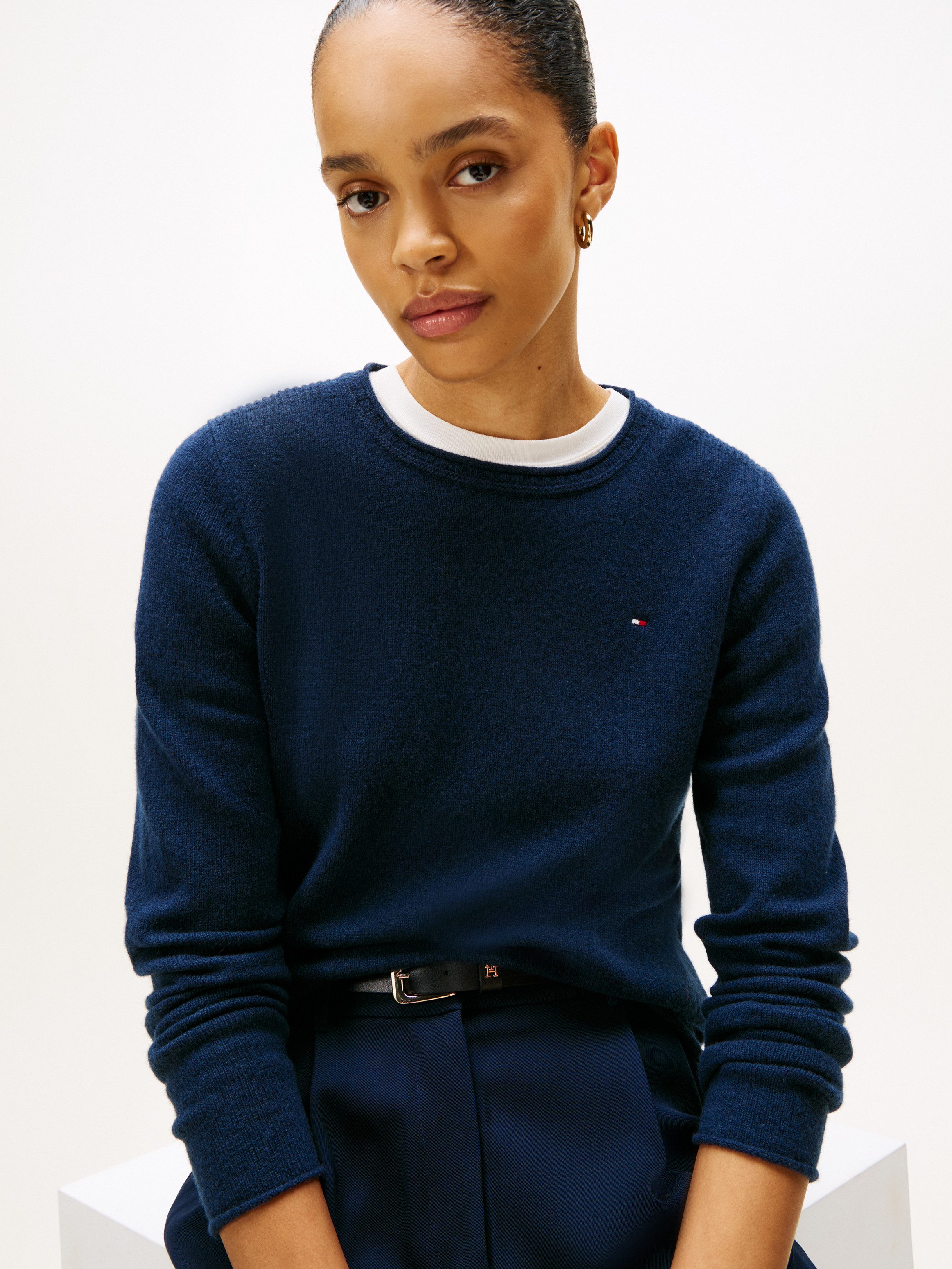 Tommy Hilfiger Gebreide trui van zuivere wol