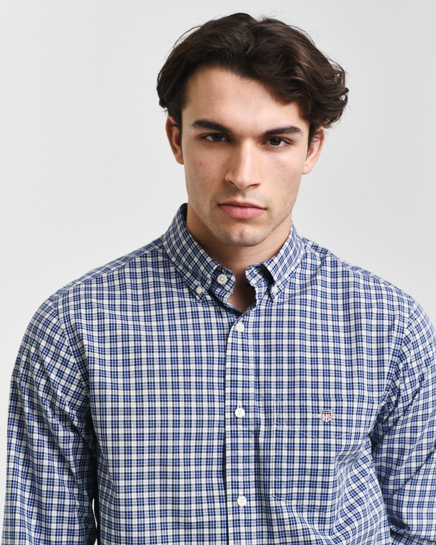 Gant Overhemd met lange mouwen REG POPLIN SMALL CHECK SHIRT Regular fit popeline overhemd met klein ruitpatroon