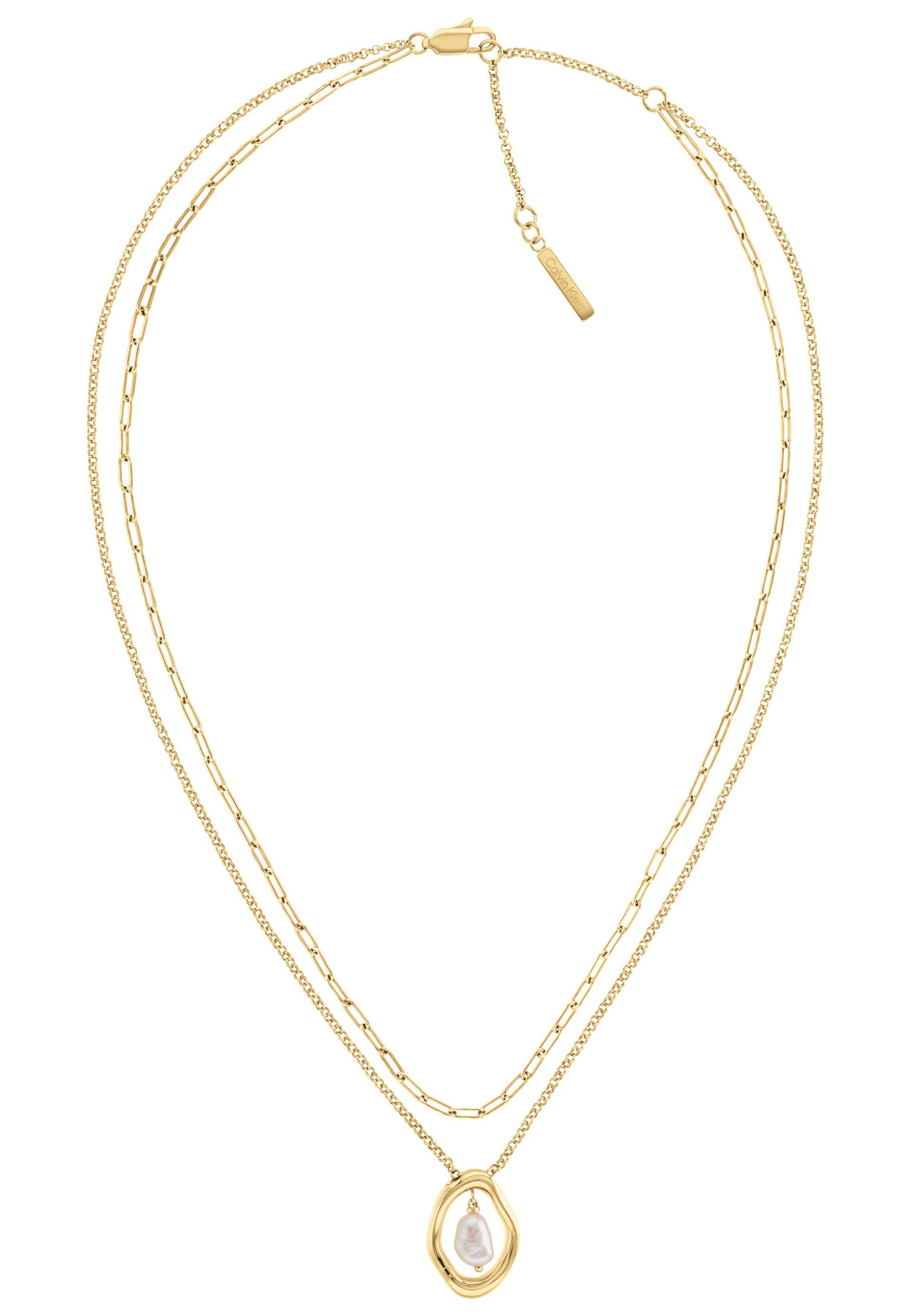 Calvin Klein Ketting met hanger Sieraden roestvrij staal halssieraden halsketting ankerketting EDGY PEARLS