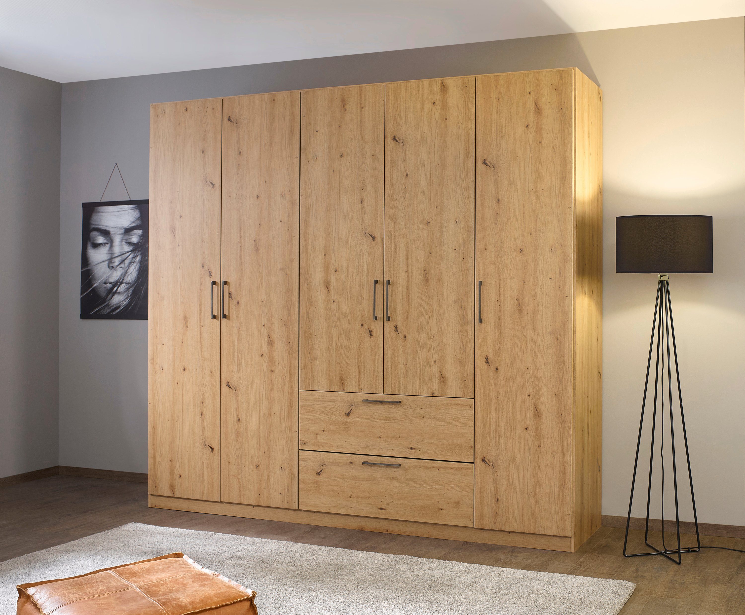 Slaapkamerserie Compleet slaapkamer Challenger (Set van 4 delen) Kast 2 breedtes, bed 3 breedtes, 2 nachttafels MADE IN GERMANY