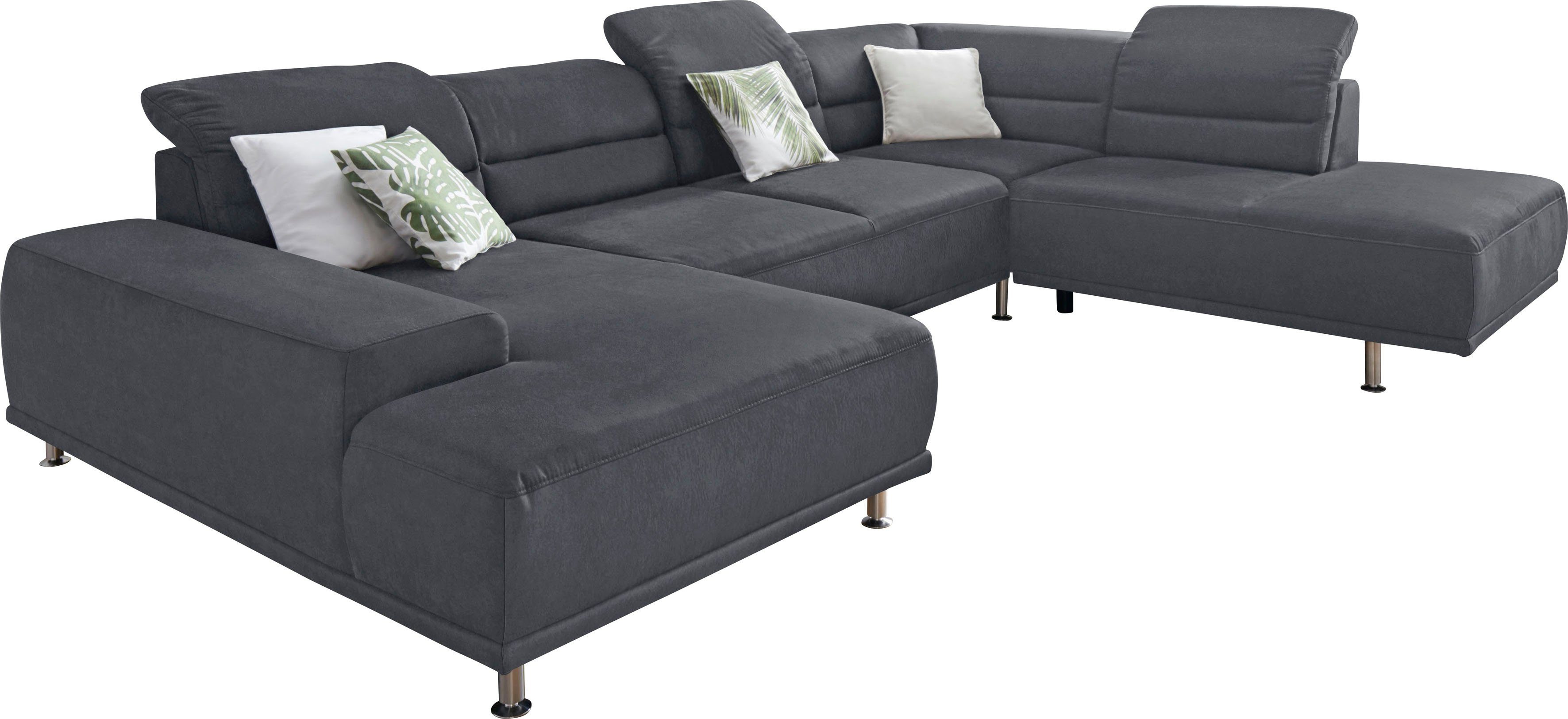 sit&more Zithoek Mariola U-vorm met binnenvering, inclusief hoofdbord- en zitdiepteverstelling