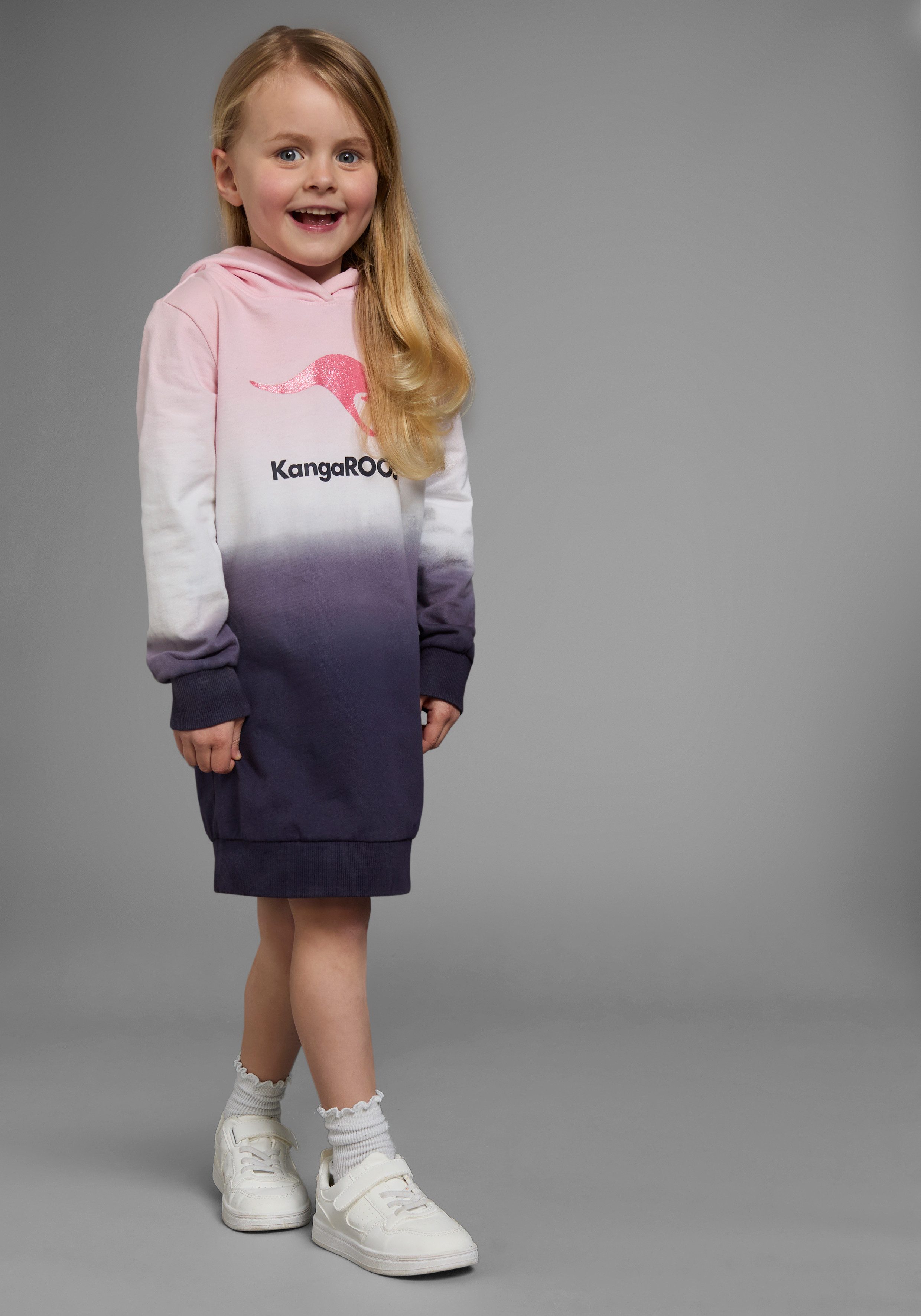 KangaROOS Sweatjurk Voor kleine meisjes tot halverwege de bovenbenen, casual look, van sweatstof