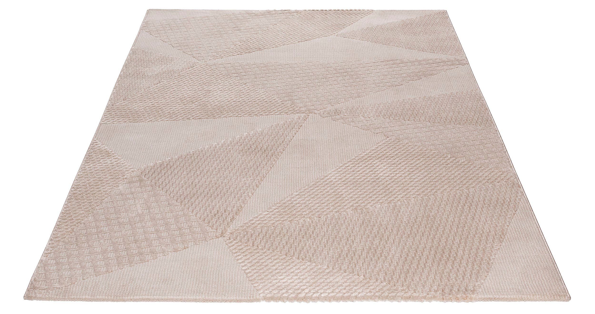 SEHRAZAT Vloerkleed- modern laagpolig vloerkleed, tapijtenloods Luxury , beige geodriehoek patroon, 80x150 cm