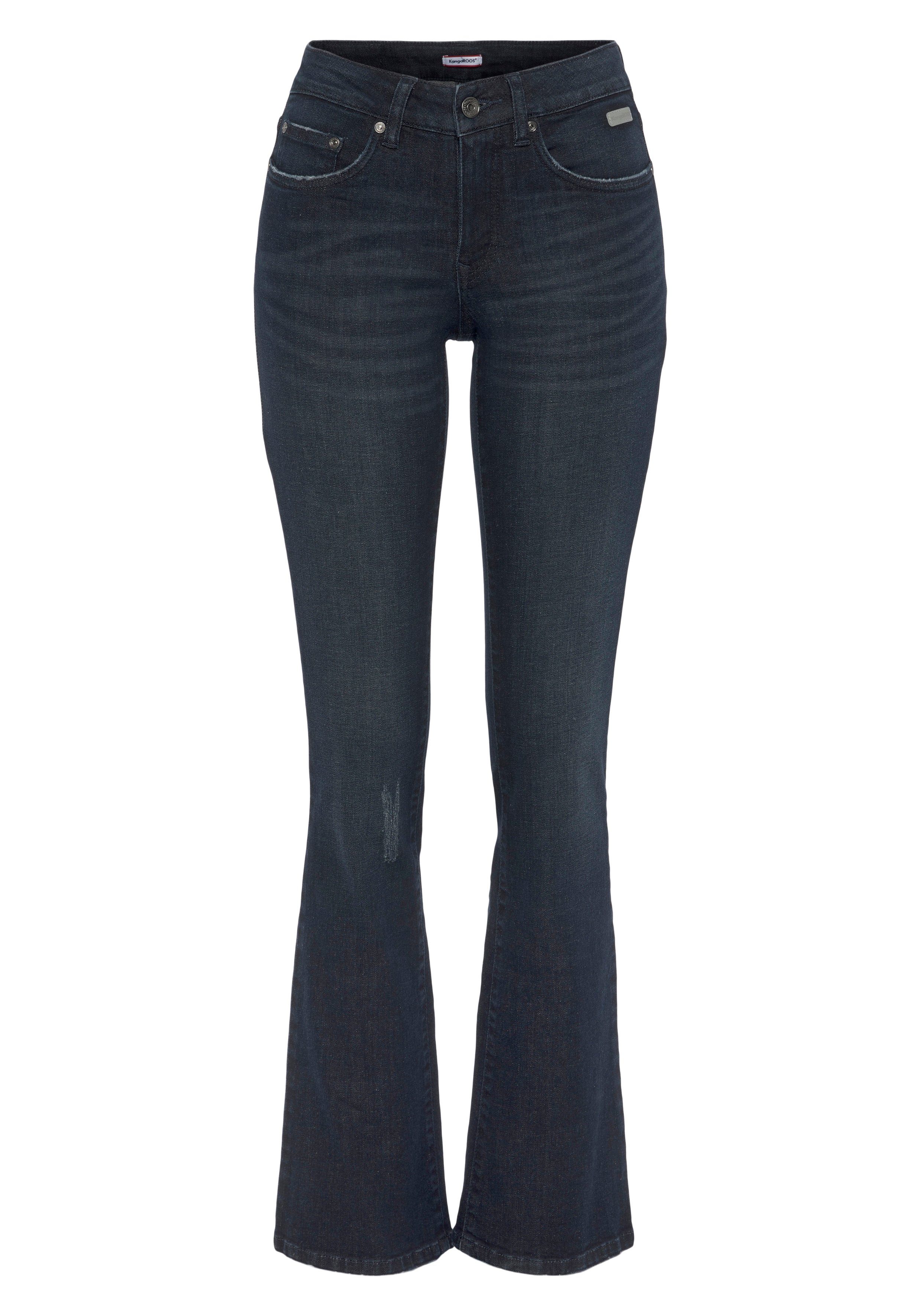 KangaROOS 5-pocket jeans uitlopende pijp, used-wassing, normale taillehoogte