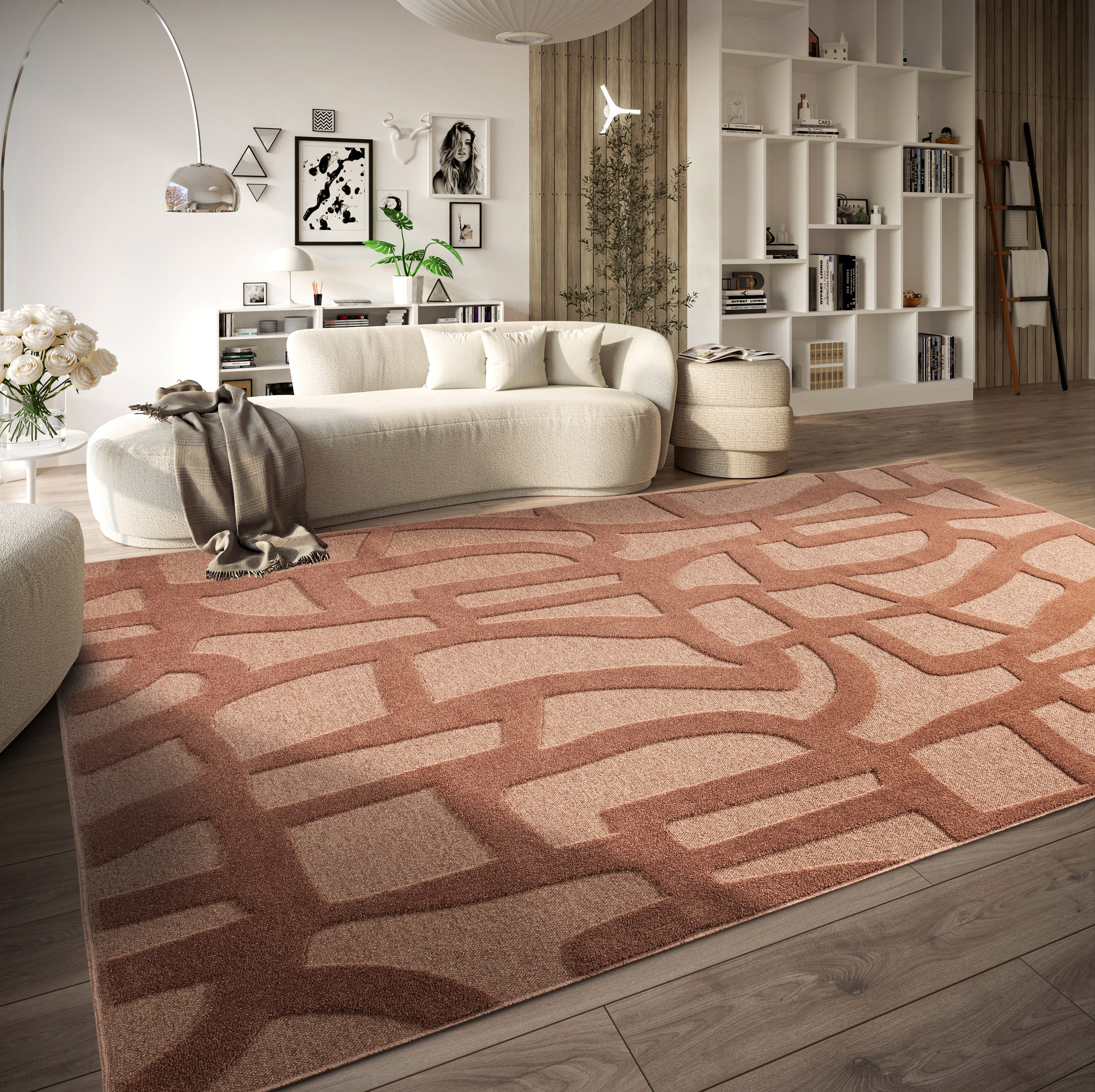 Villeroy & Boch Vloerkleed Therese Duurzaam, woonkamer, slaapkamer, modern, hoog-laag effect, gang
