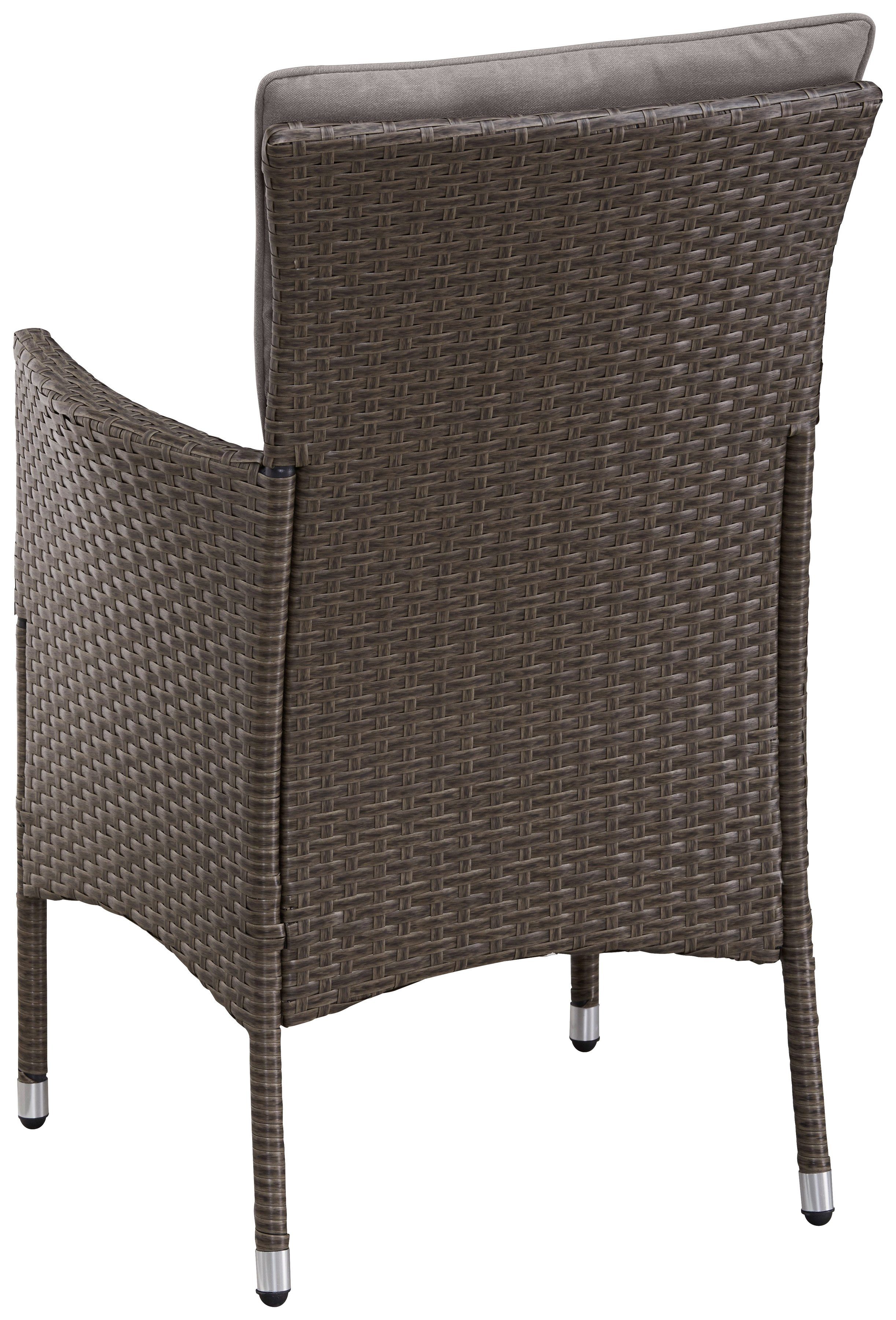KONIFERA Tuin-eethoek Milaan Tafelblad van veiligheidsglas (set, 7-delig)