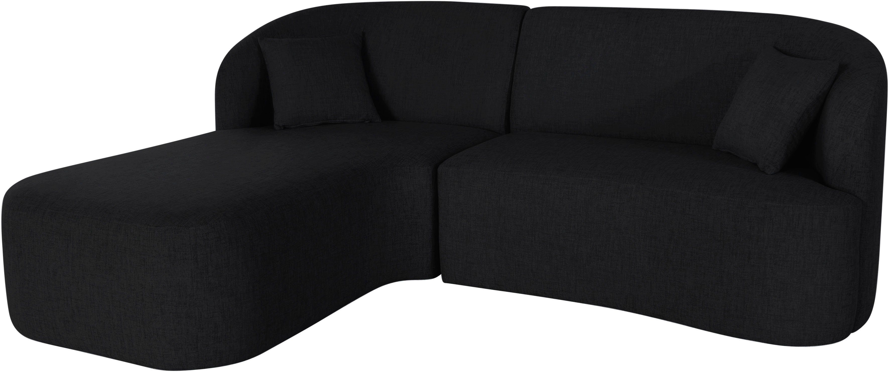 LeGer Home by Lena Gercke Hoekbank Dilara L-vorm afgeronde rugleuning en front, in 3 stofkwaliteiten