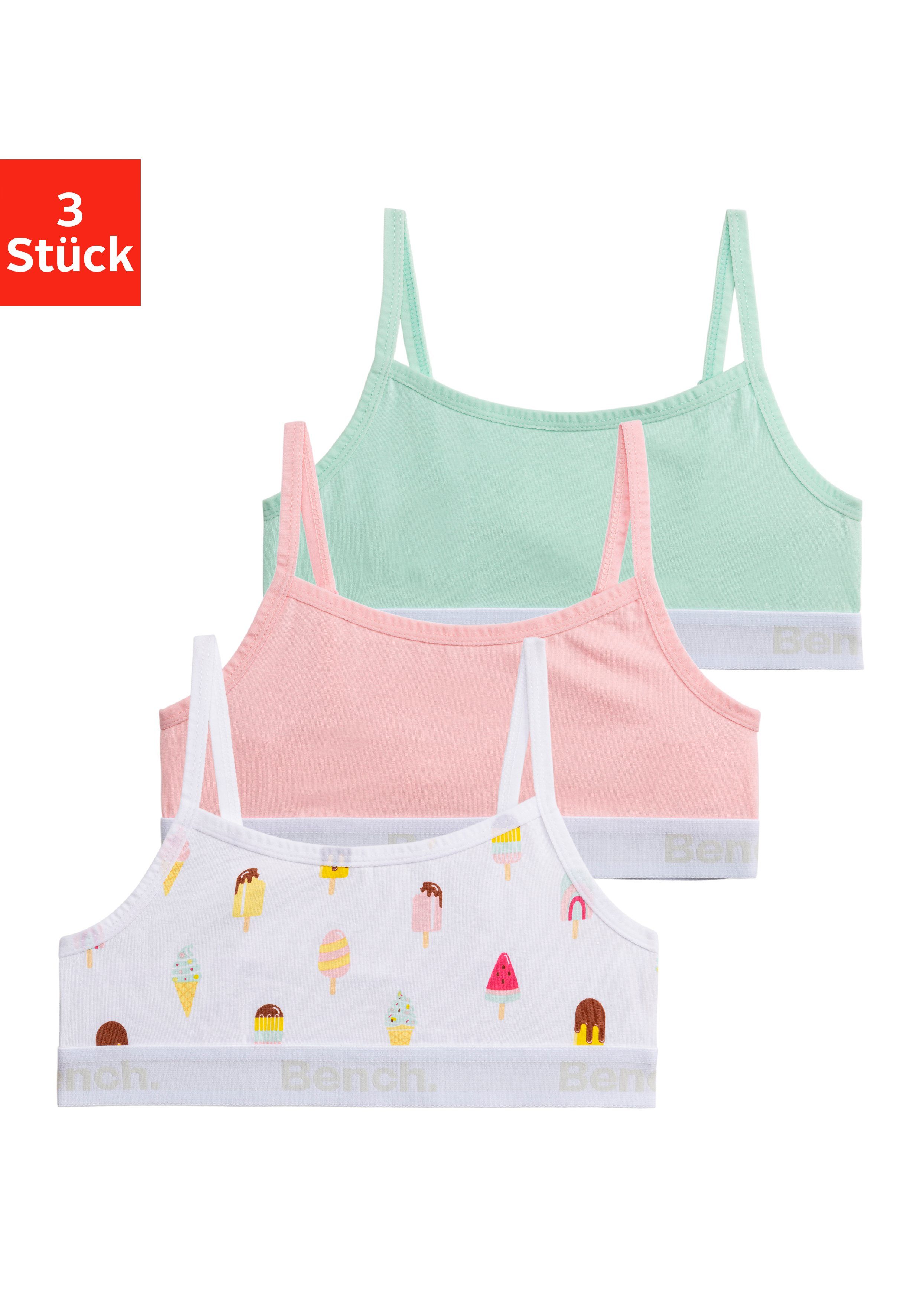 Bench. Bustier cool bedrukt en effen in één verpakking (set 3-delig)