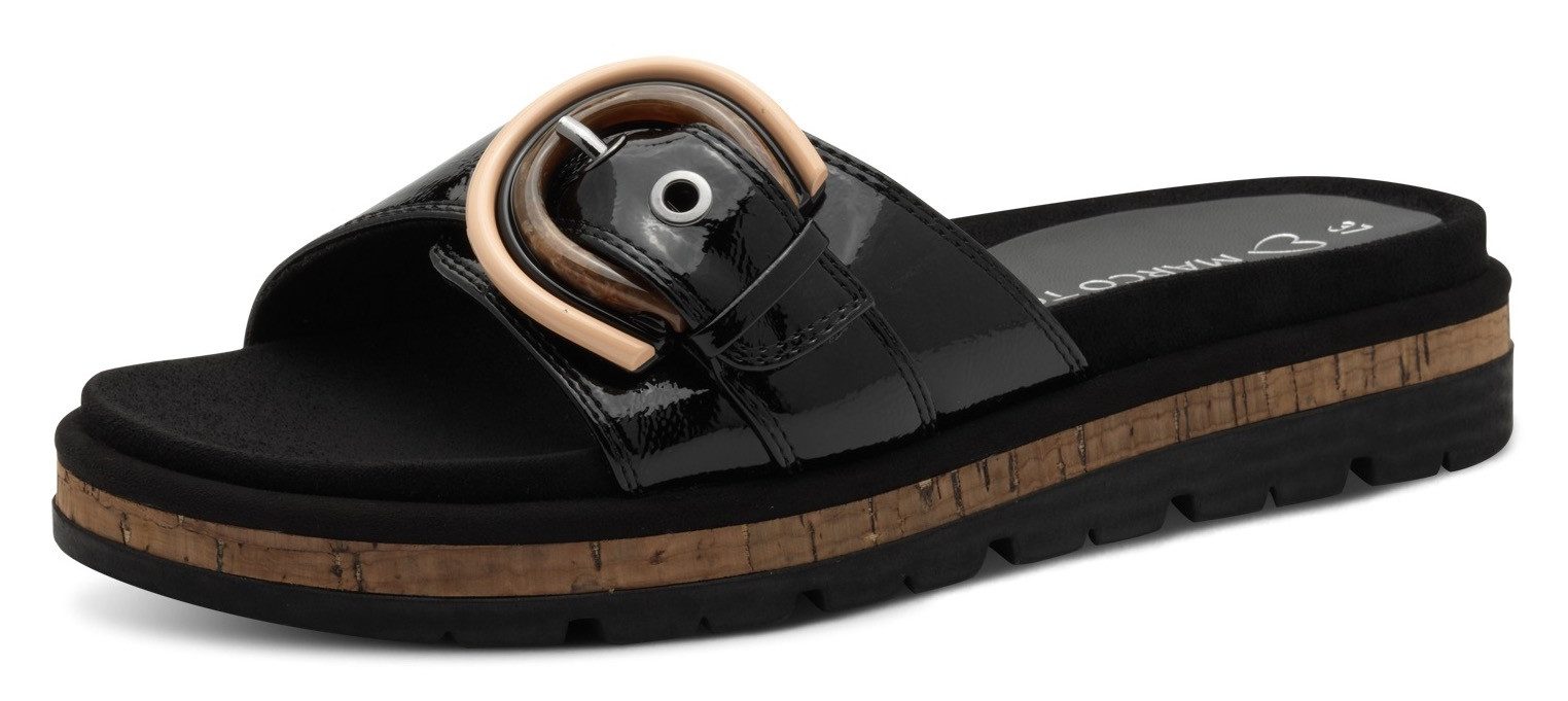 Marco Tozzi Slippers , plateau, zomerschoen, instapschoen met decoratieve gesp