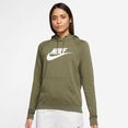 nike sportswear hoodie essential womens fleece pullover hoodie groen
