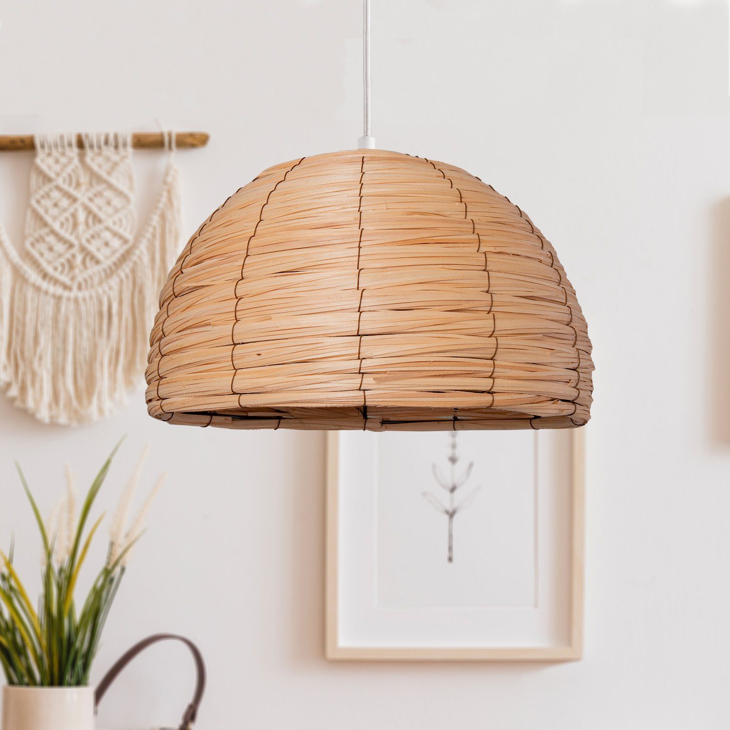 Paco Home Hanglamp GOGO Plafondlamp LED woonkamer en slaapkamer, gras, decoratie E27