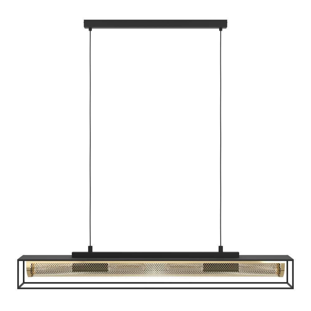 EGLO Hanglamp NOHALES Hanglamp, eetkamerlamp van metaal in zwart en messing (1 stuk)