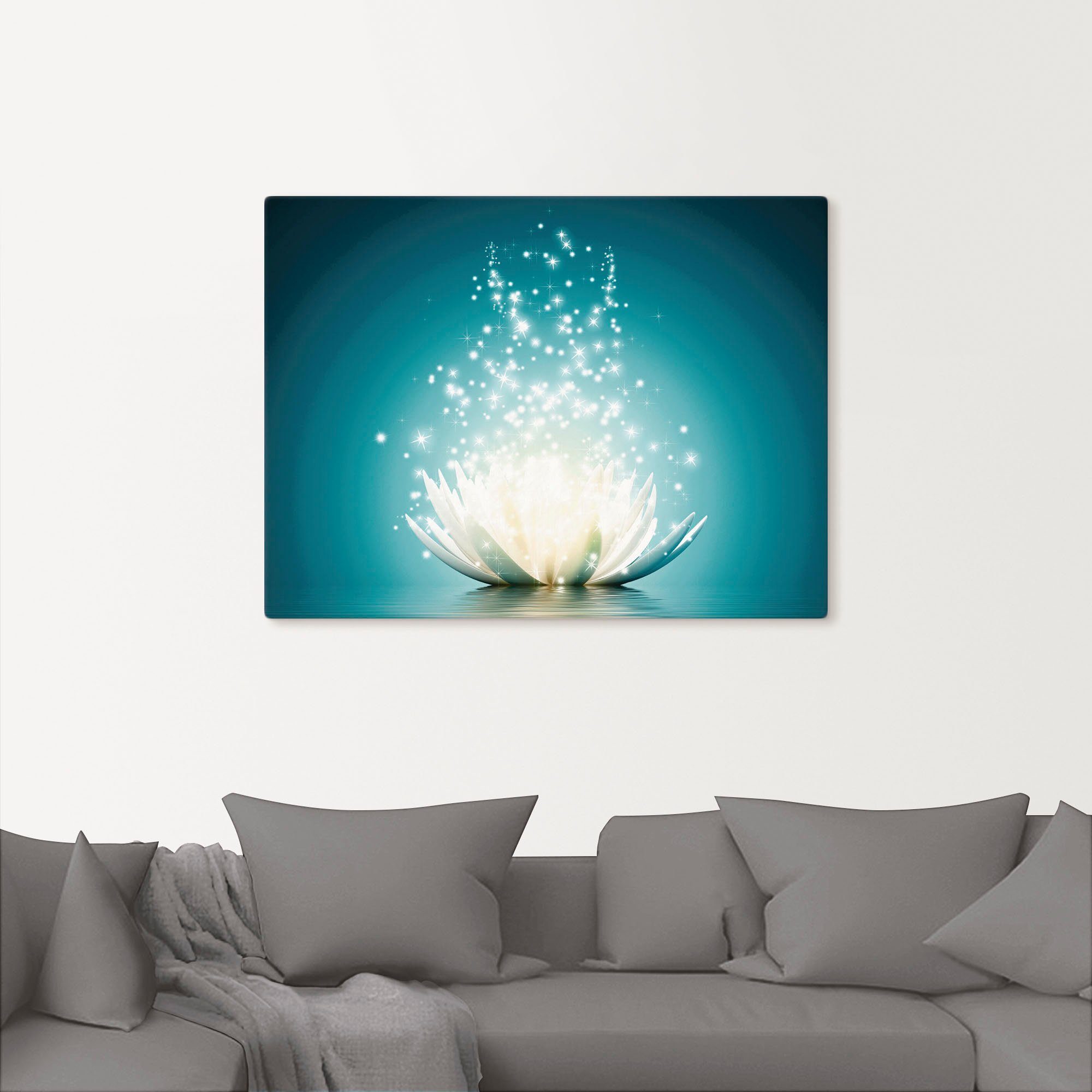 Artland Artprint Magie van de lotusbloem als artprint van aluminium, artprint voor buiten, artprint op linnen, poster, muursticker