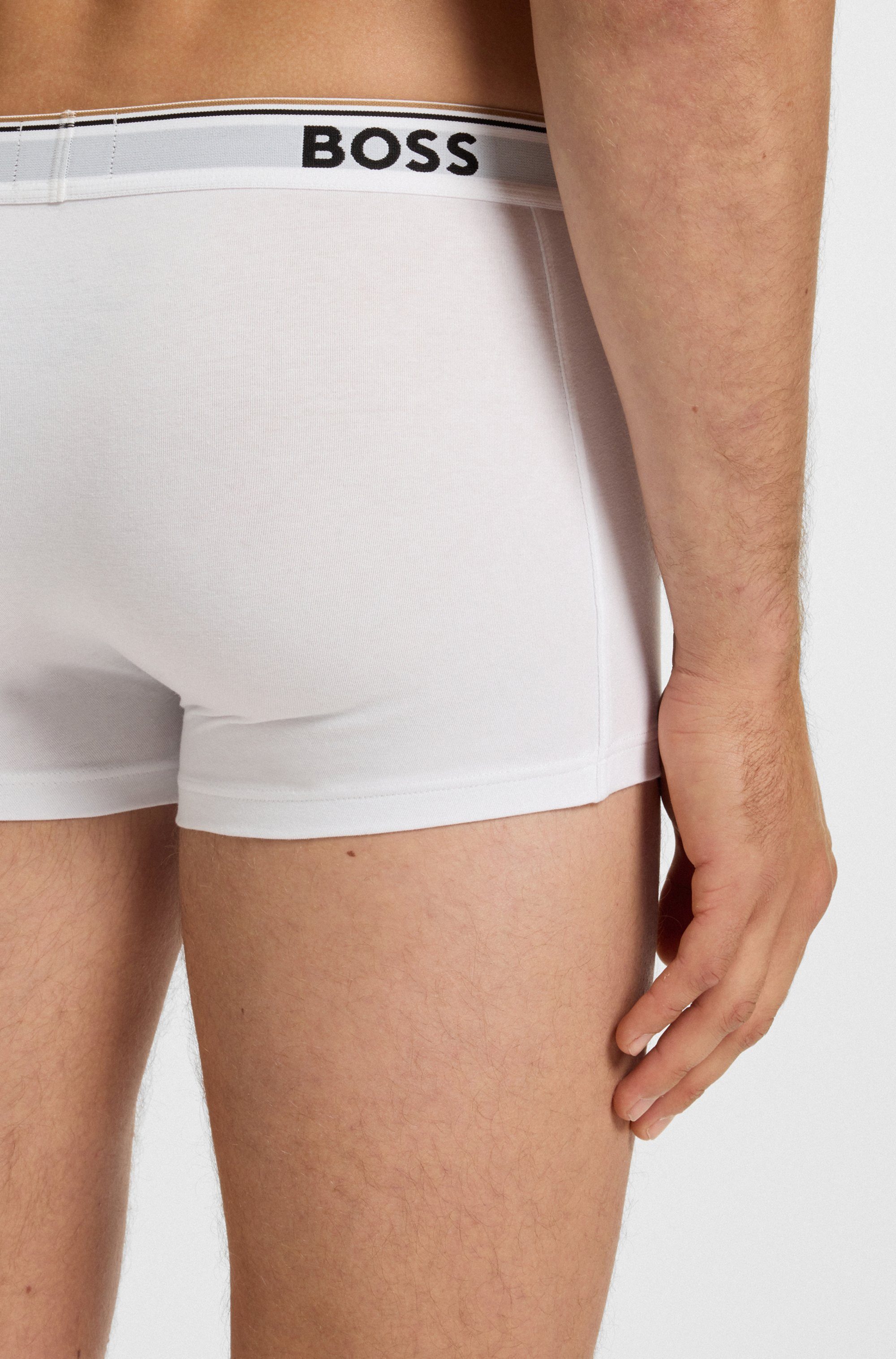 BOSS Boxershort TRUNK 3 PACK BOSS opdruk op de tailleband (3 stuks)