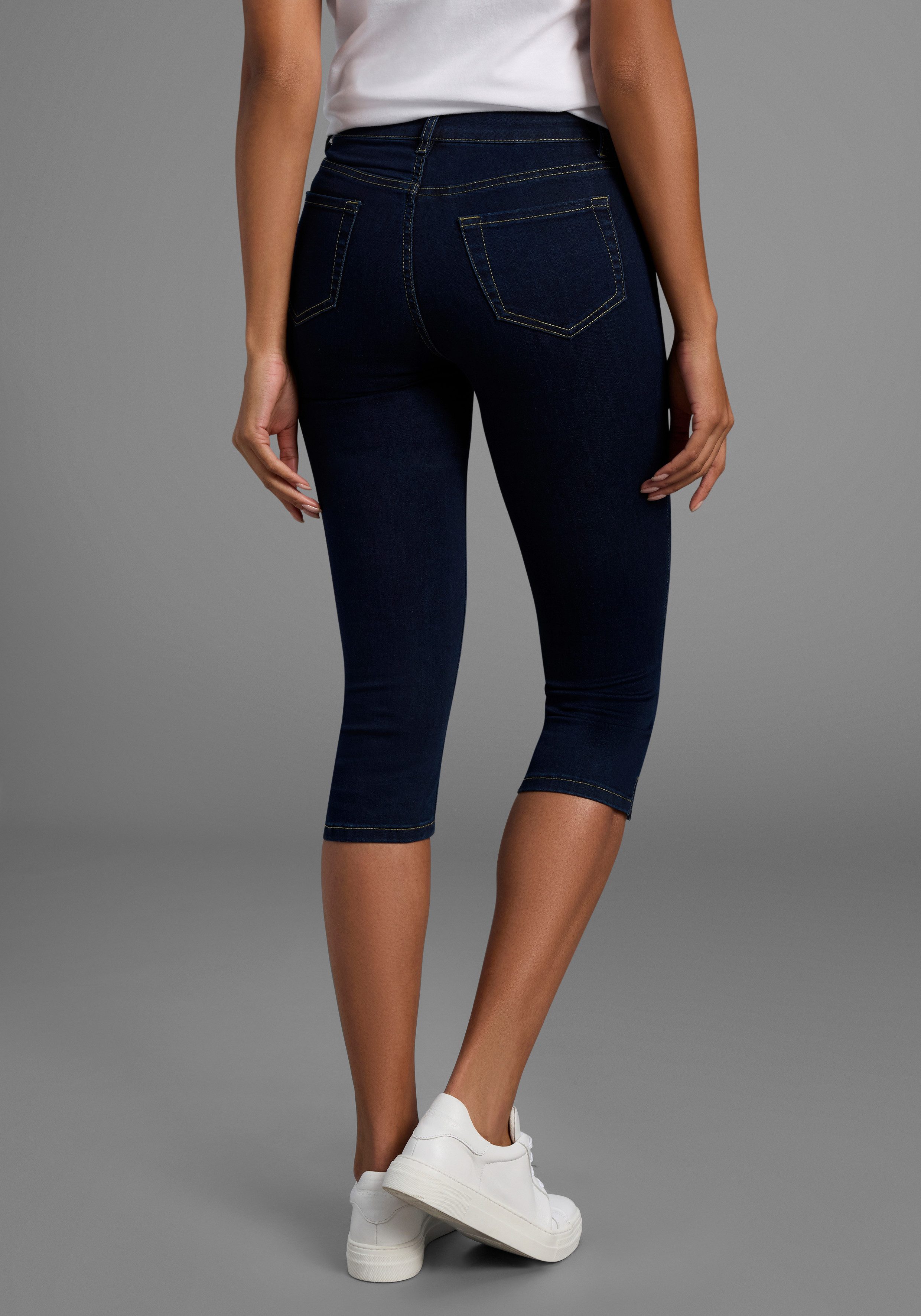 Arizona Capri jeans Ultra Stretch extra-strakke snit, modieuze beenafsluiting met split