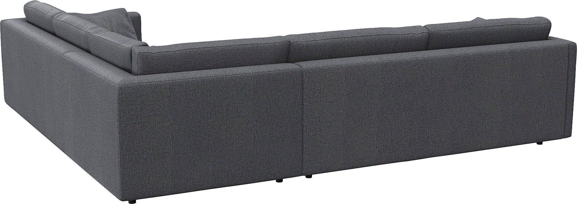 FLEXLUX Hoekbank Lovane, elegant en tijdloos, comfortabel, L-vorm Zacht en zeer comfortabel, grote zitdiepte op koudschuim, inclusief sierkussen