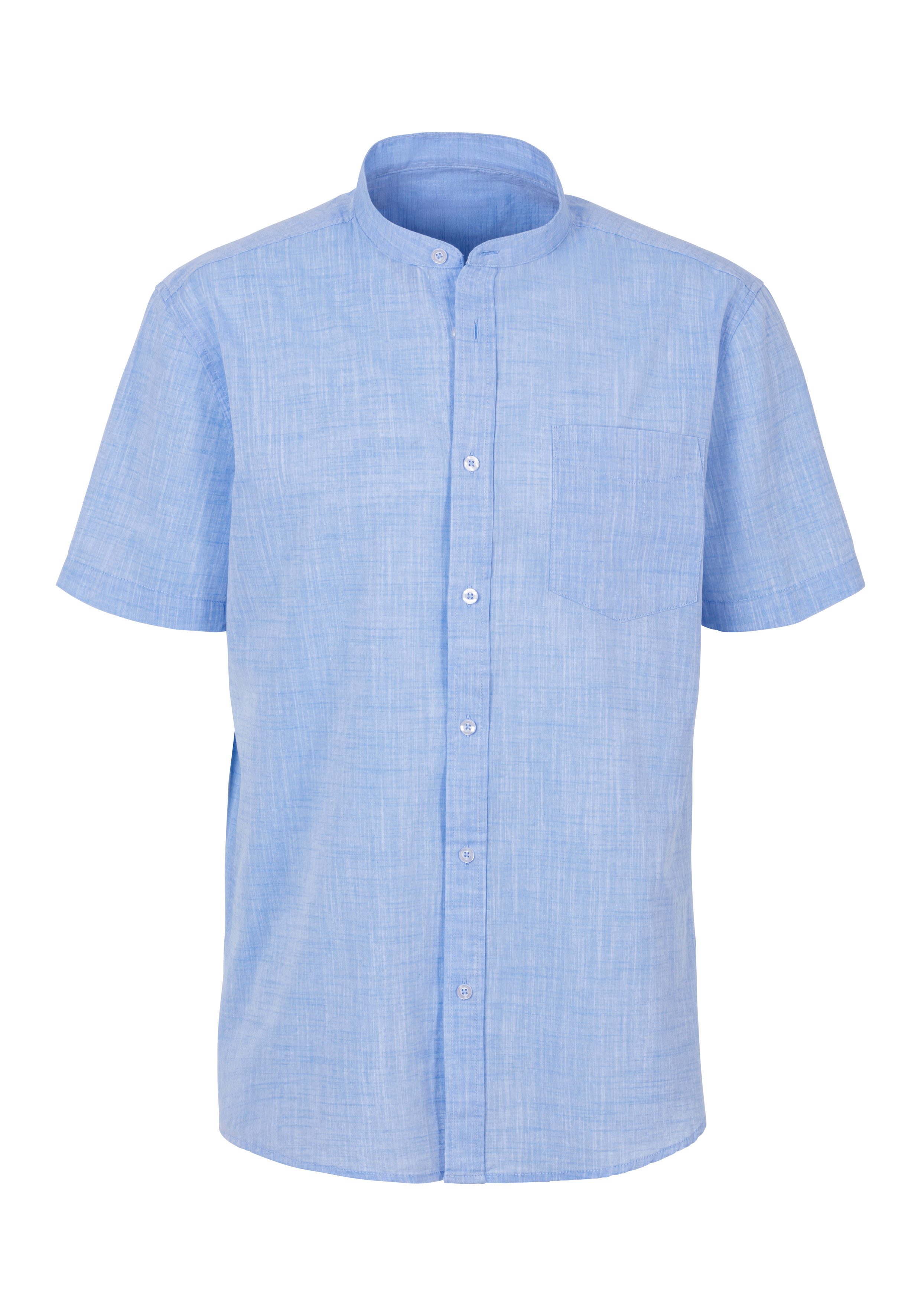 H.I.S Overhemd met korte mouwen Regular fit, knoopsluiting, met opstaande kraag Regular fit, staande kraag shirt met borstzak, 100% katoen