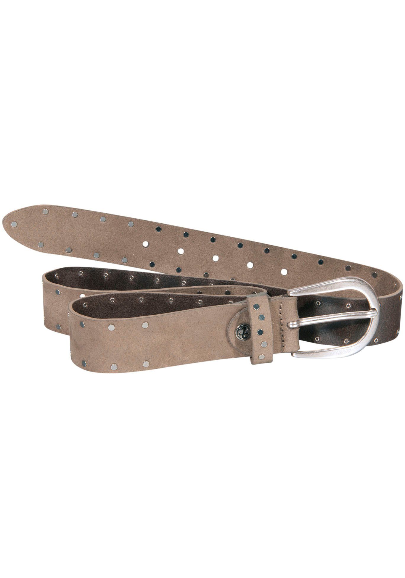 Silbergift Studsriem dames riemen met studs maat 100 bruin