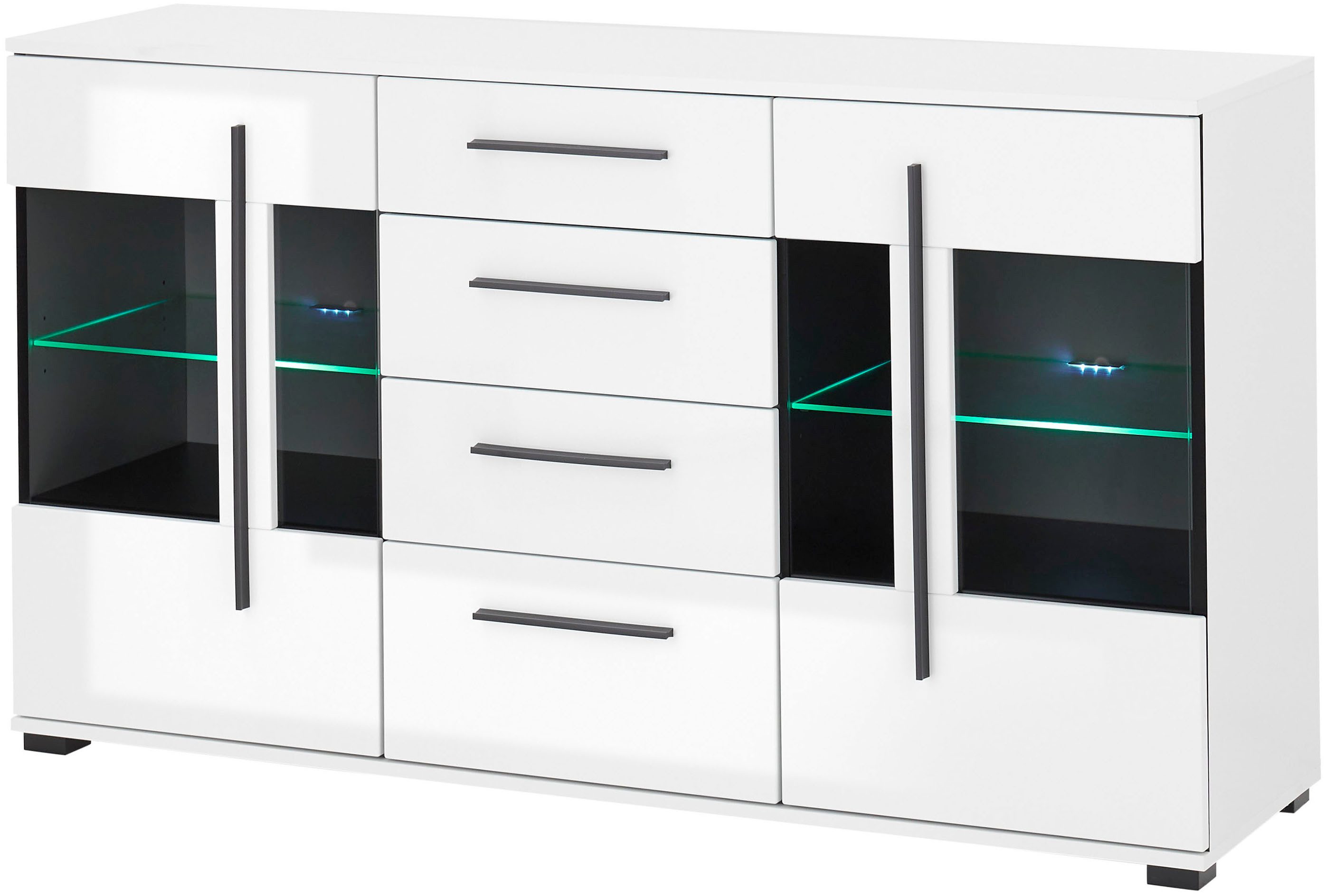 INOSIGN Dressoir Cantara, moderne kast, commode in Eiken Evoke of wit zwarte stanggreep, voldoende opbergruimte, veelzijdig inzetbaar