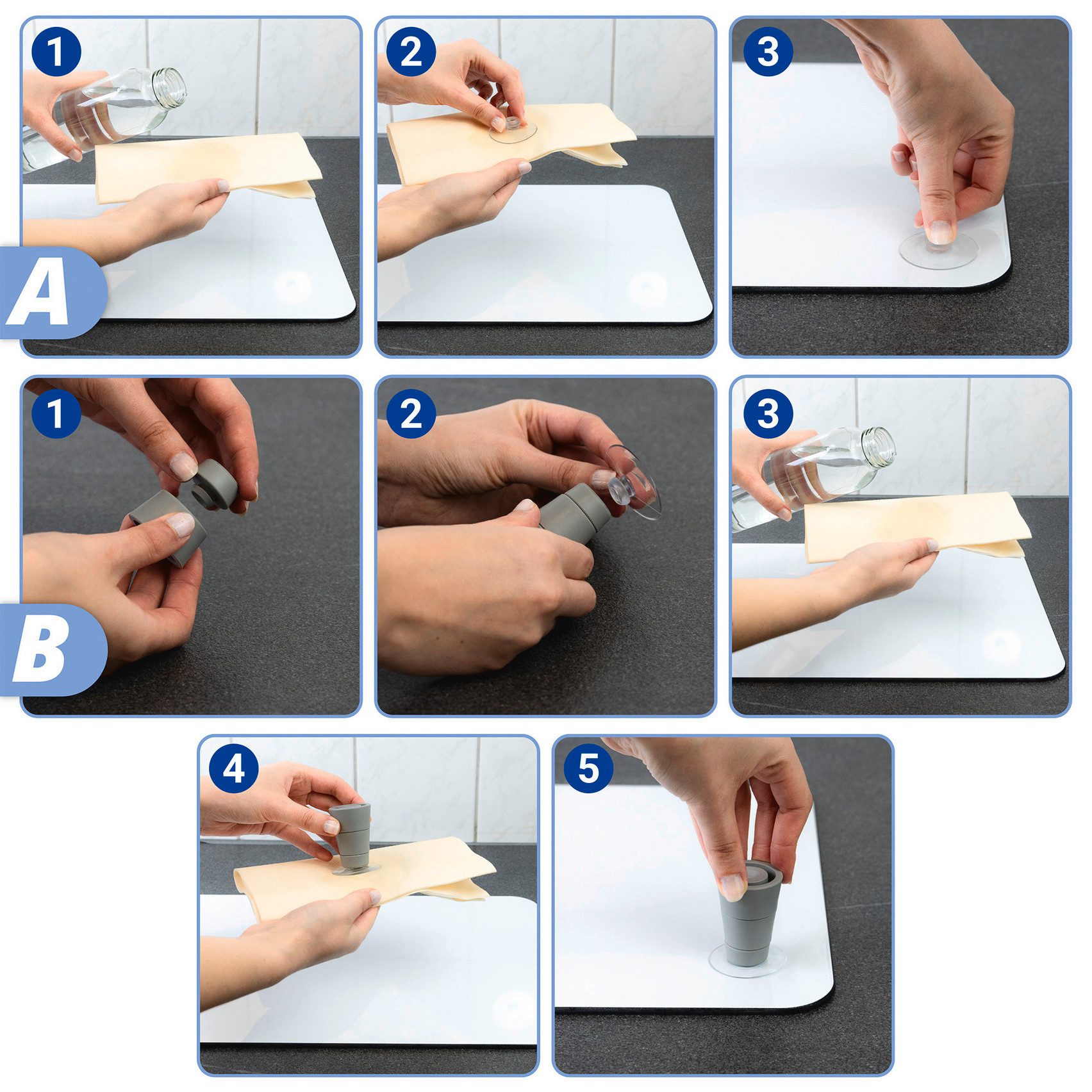 WENKO Kookplaatdeksel Universeel Model Maan Kat Kookplaatafdekking voor alle soorten kookplaten, krasvast, met antislipvoetjes (set, 2-delig)
