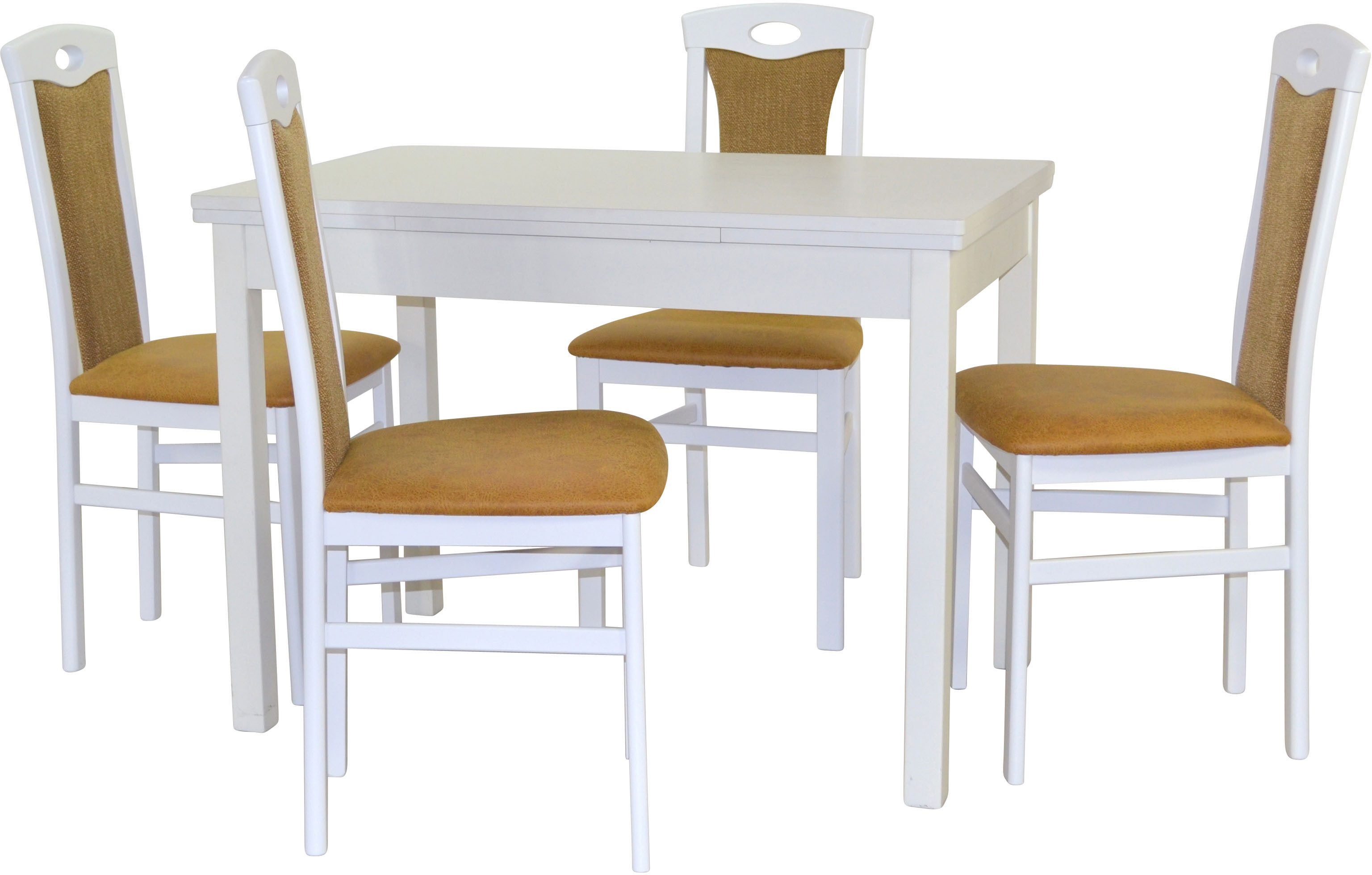 HOFMANN LIVING AND MORE Eethoek 5-delige eethoek Stoelen voorgemonteerd (voordeelset, 5-delig) eethoeken geel
