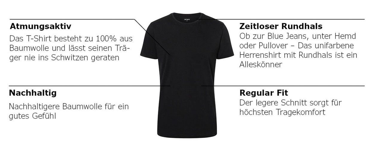 Camano T-shirt Comfort met een ronde hals (Set van 2)