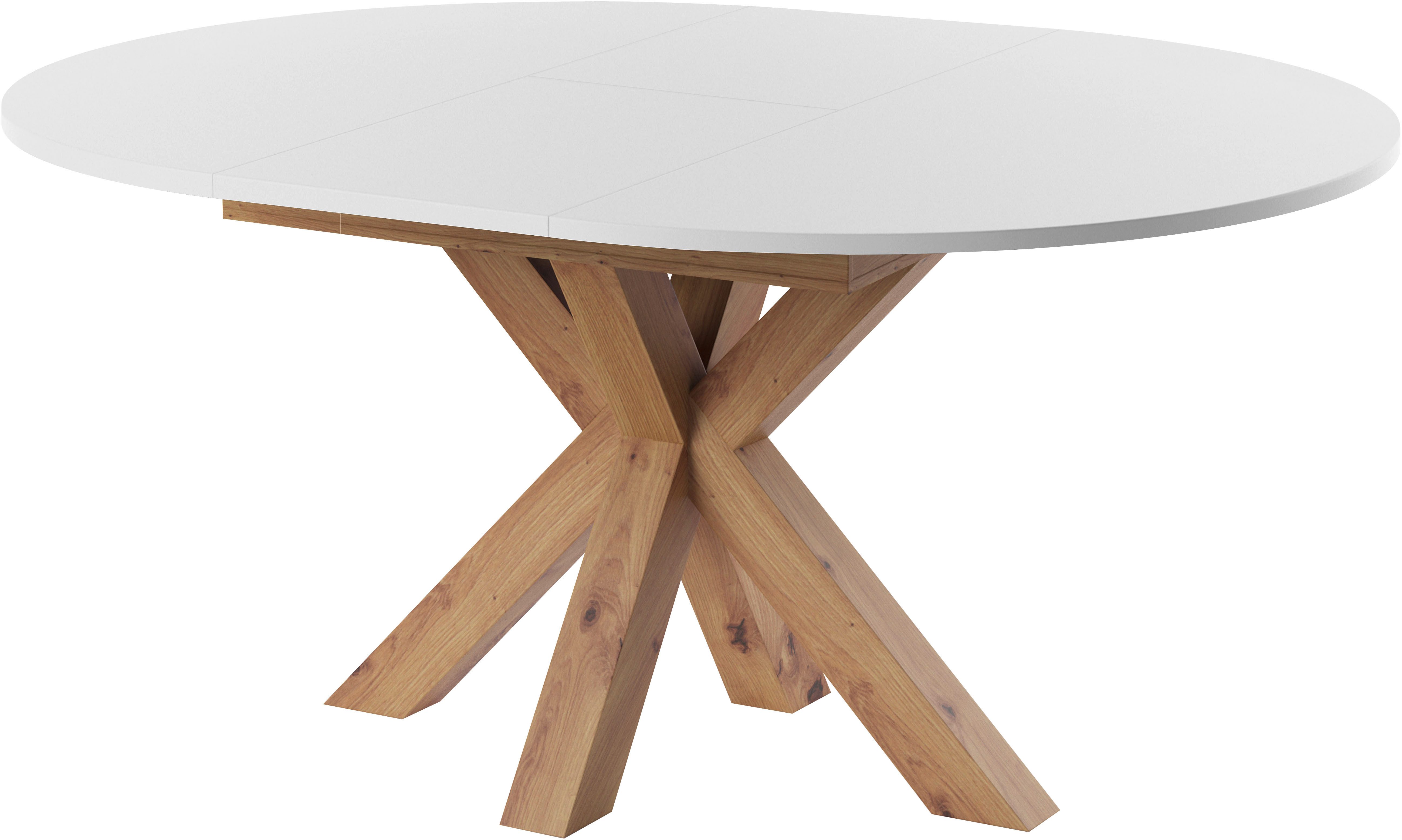 set one by Musterring Eettafel New Atlanta met ronde plaat, uitschuifbaar, stervoet, afmetingen ø130 cm (170x130 cm)