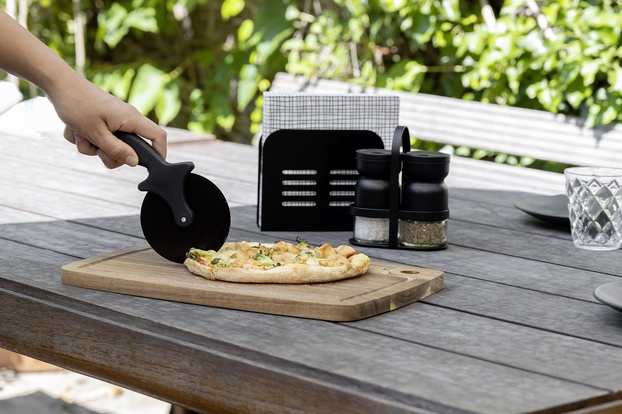 WENKO Messenset BBQ-mes & pizzames voor steaks, grillgerechten, pizza, roestvrij staal, ergonomisch handvat (set, 9-delig)