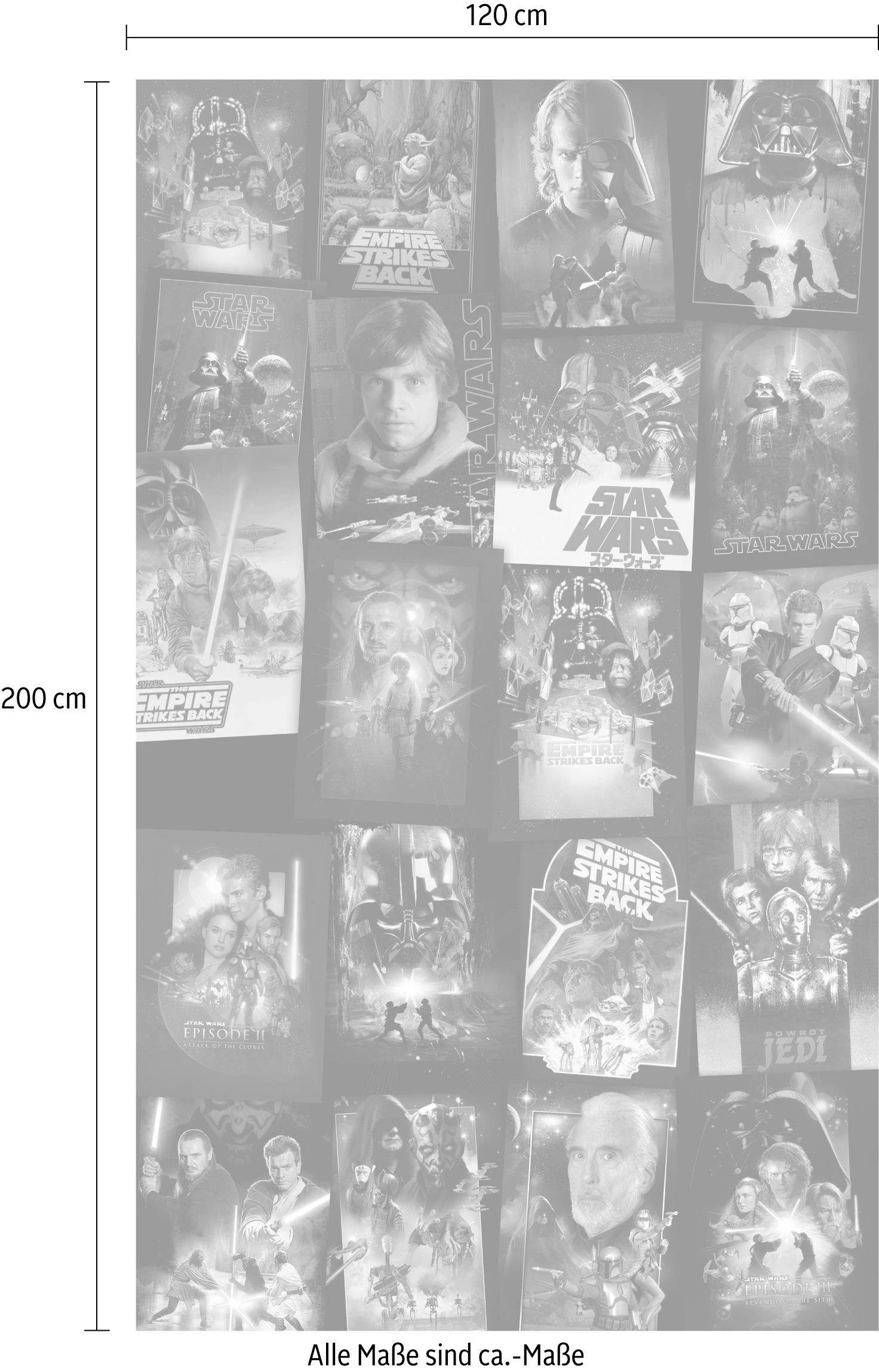 Komar Vliesbehang Digitale print vlies - Star Wars Posters Collage - Afmeting 120 x 200 cm (1 stuk)