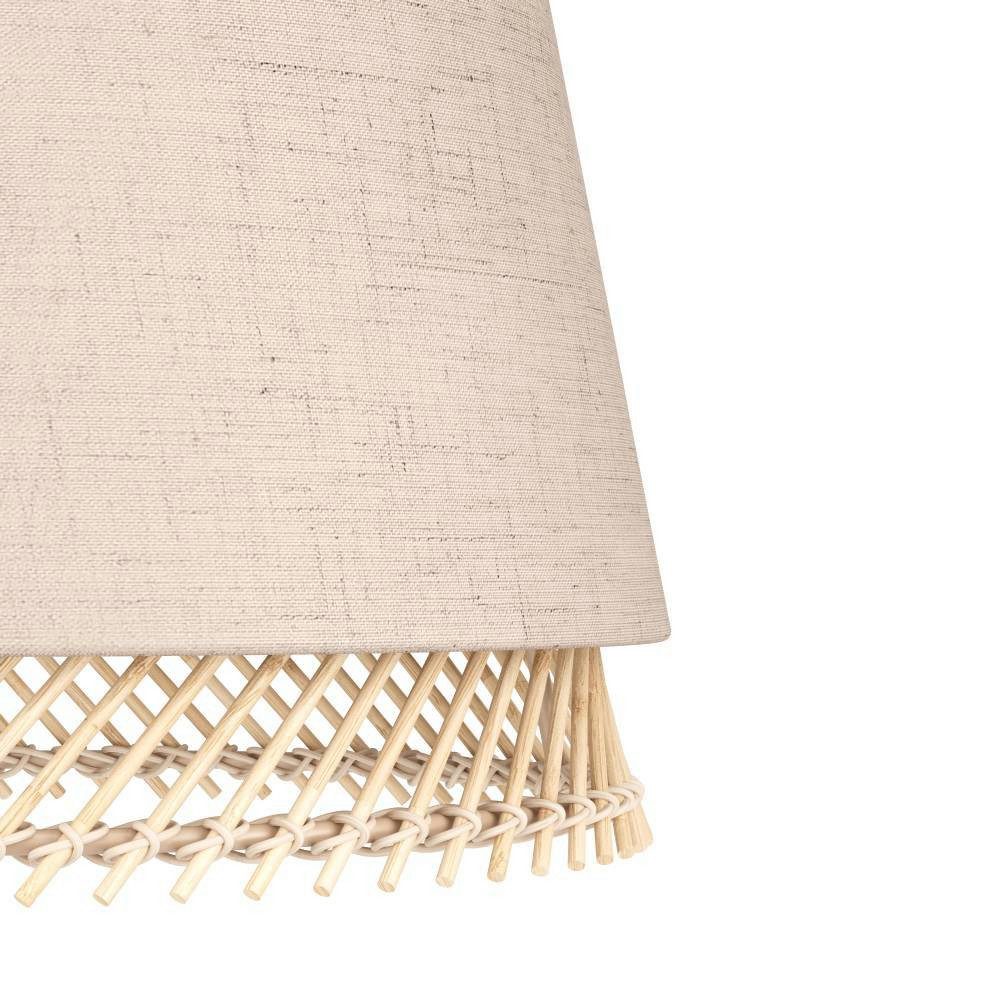 EGLO Hanglamp TABLEY Hanglamp, eetkamerlamp, bamboe en linnen, E27 fitting, 89 cm (1 stuk)