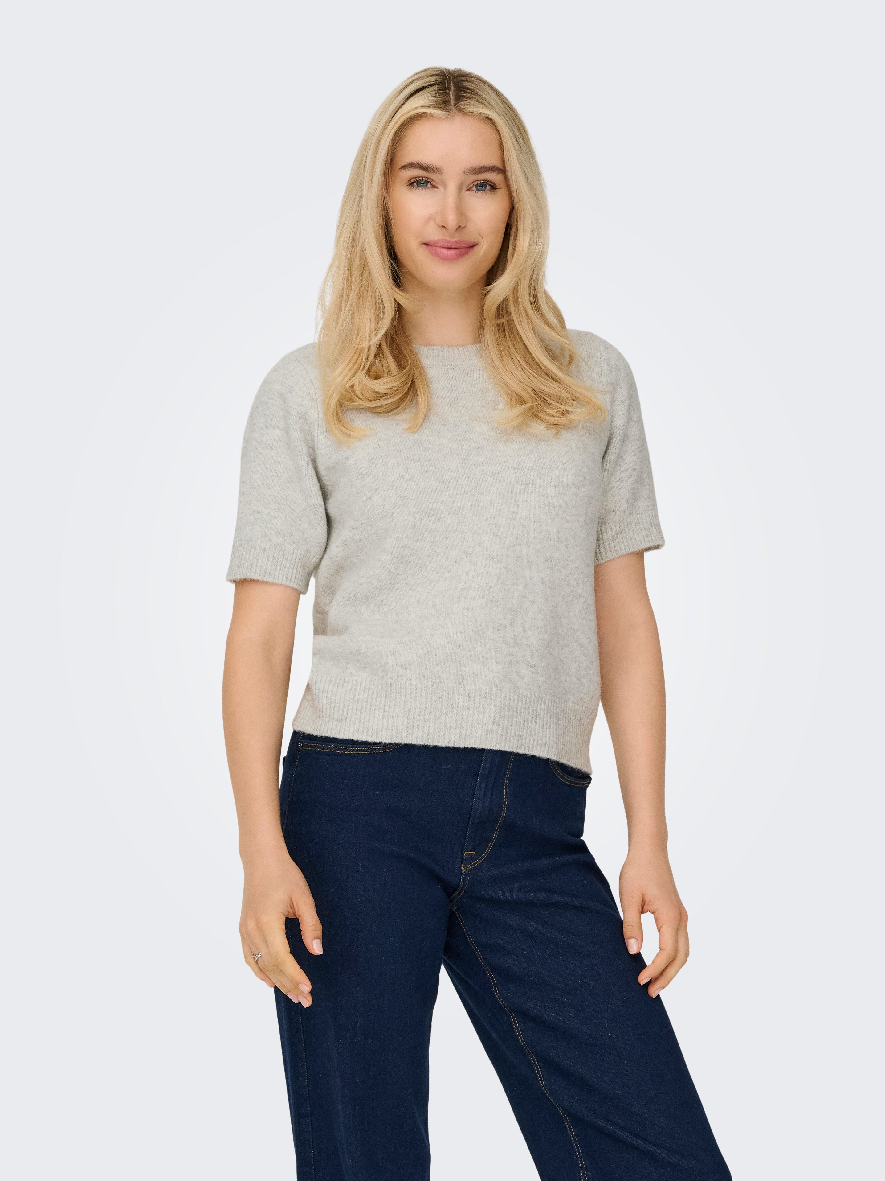 Only Trui met korte mouwen ONLABBY LIFE SS BLING TOP O-NECK KNT
