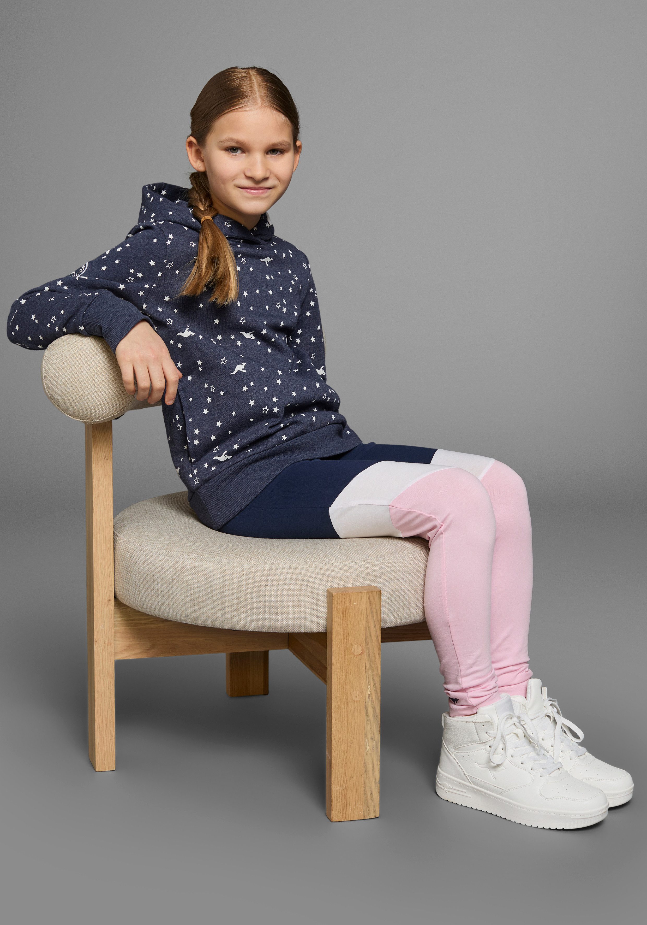 KangaROOS Hoodie Lange mouwen, bedrukt, met capuchon, van katoenmix