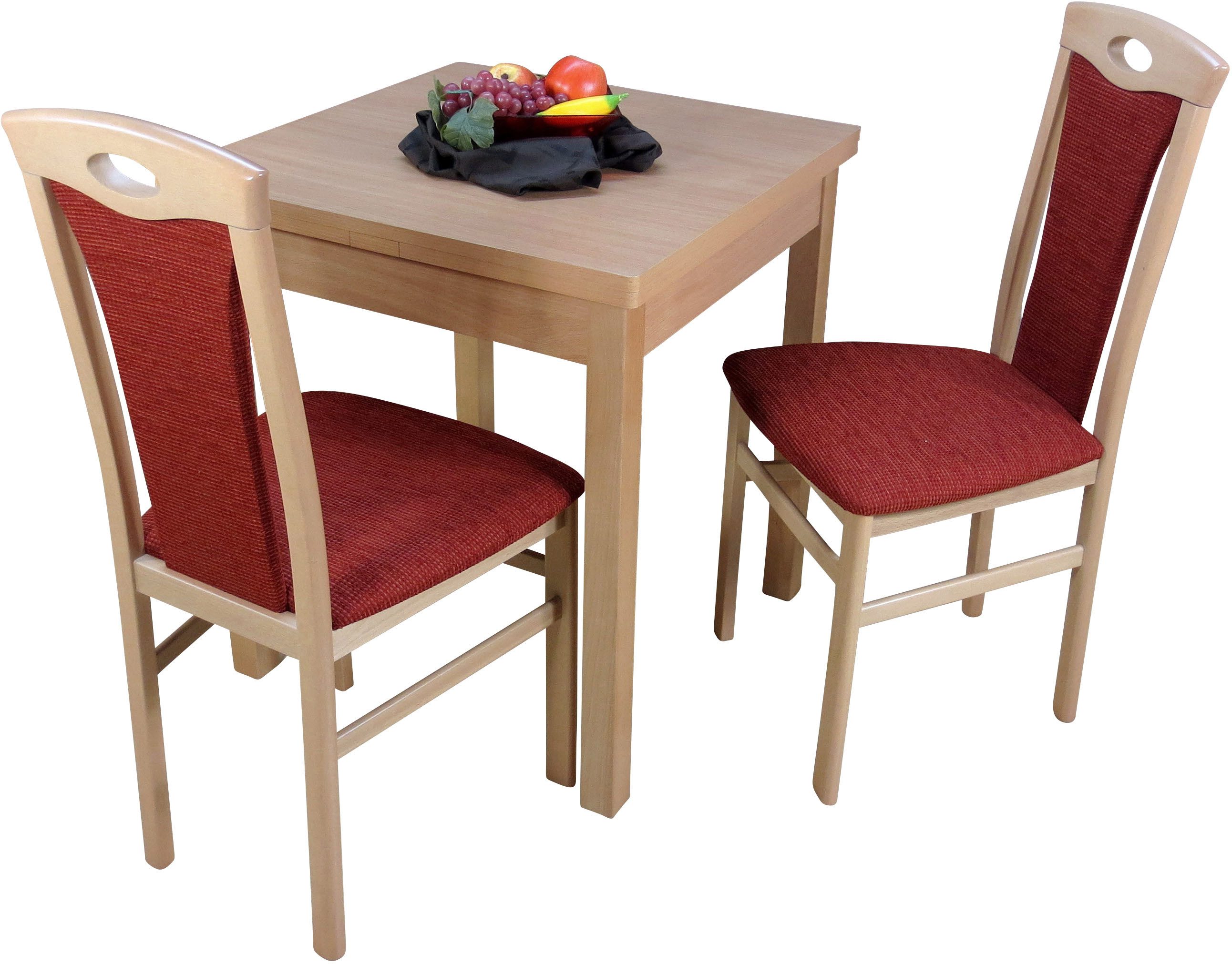 HOFMANN LIVING AND MORE Eethoek 3-delig eethoek Stoelen voorgemonteerd (voordeelset, 2-delig) eethoeken oranje