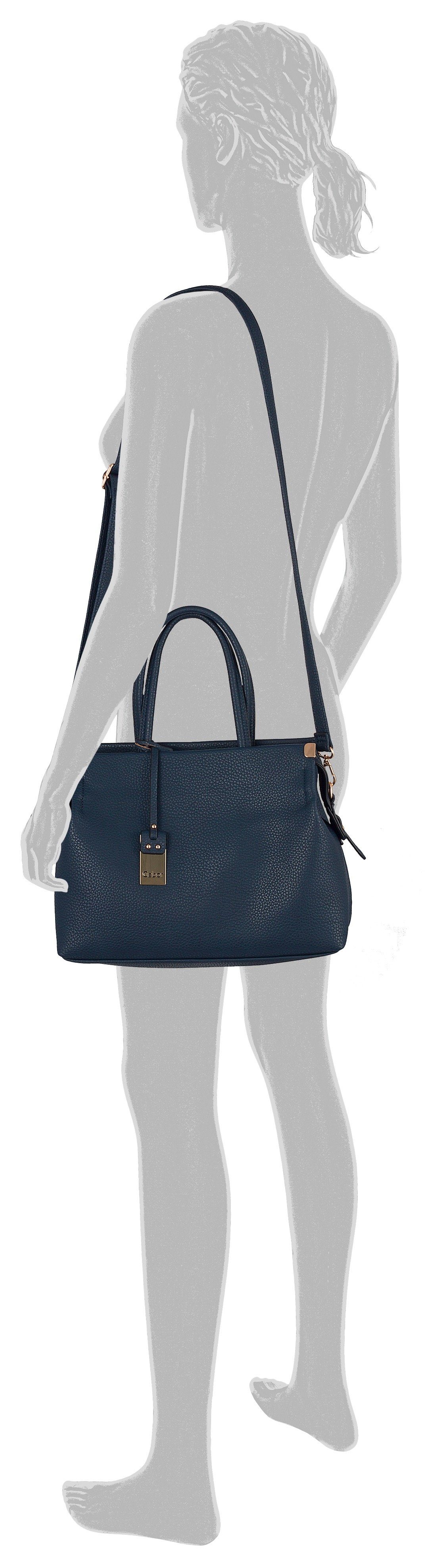 Gabor Shopper Gela genarbde imitatieleer met decoratieve metalen hoeken, hoogwaardig logo