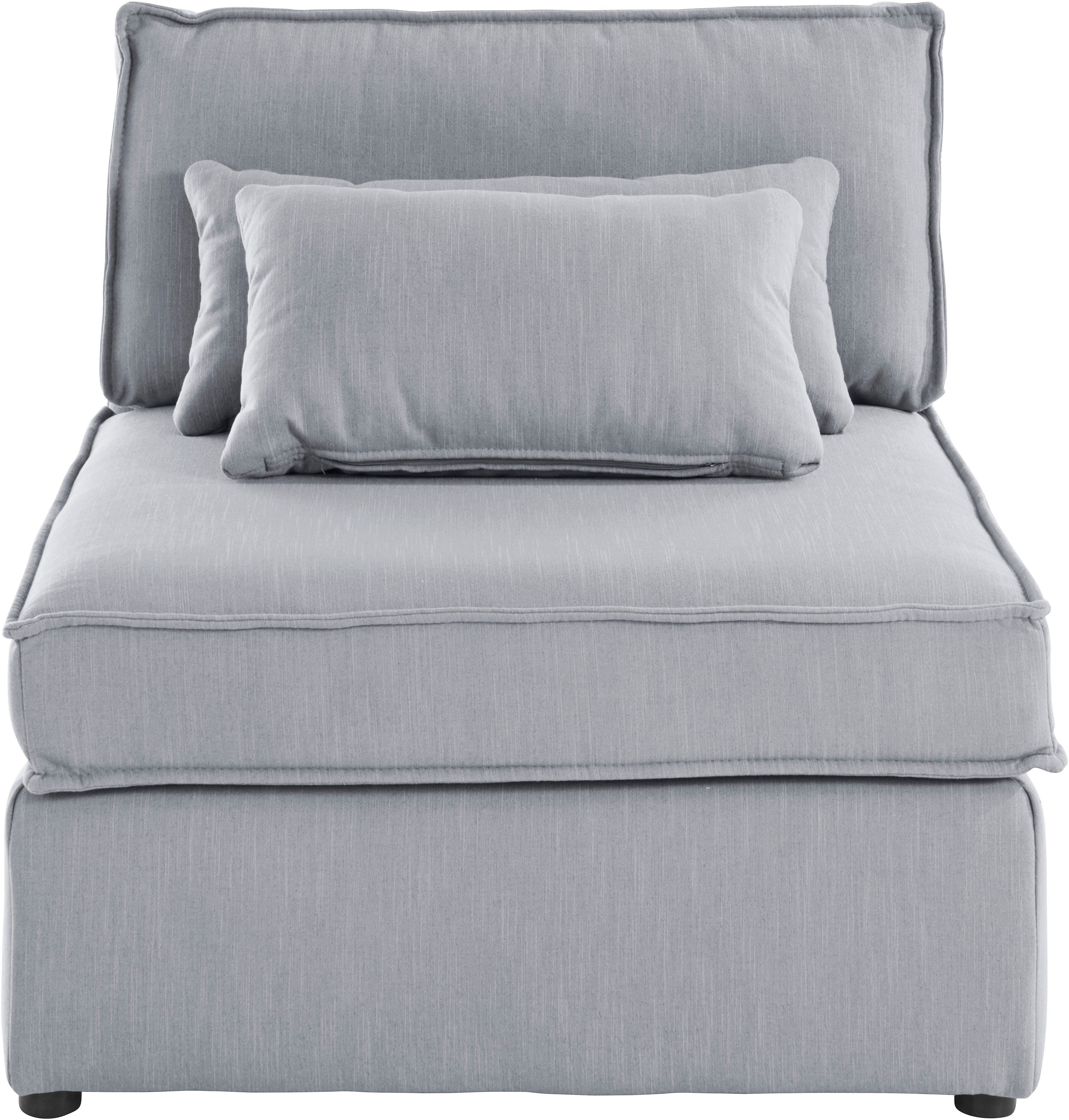 RAUM.ID Bank-middenelement Florid als deel van een modulaire bank, stevig zitcomfort, ook in cord