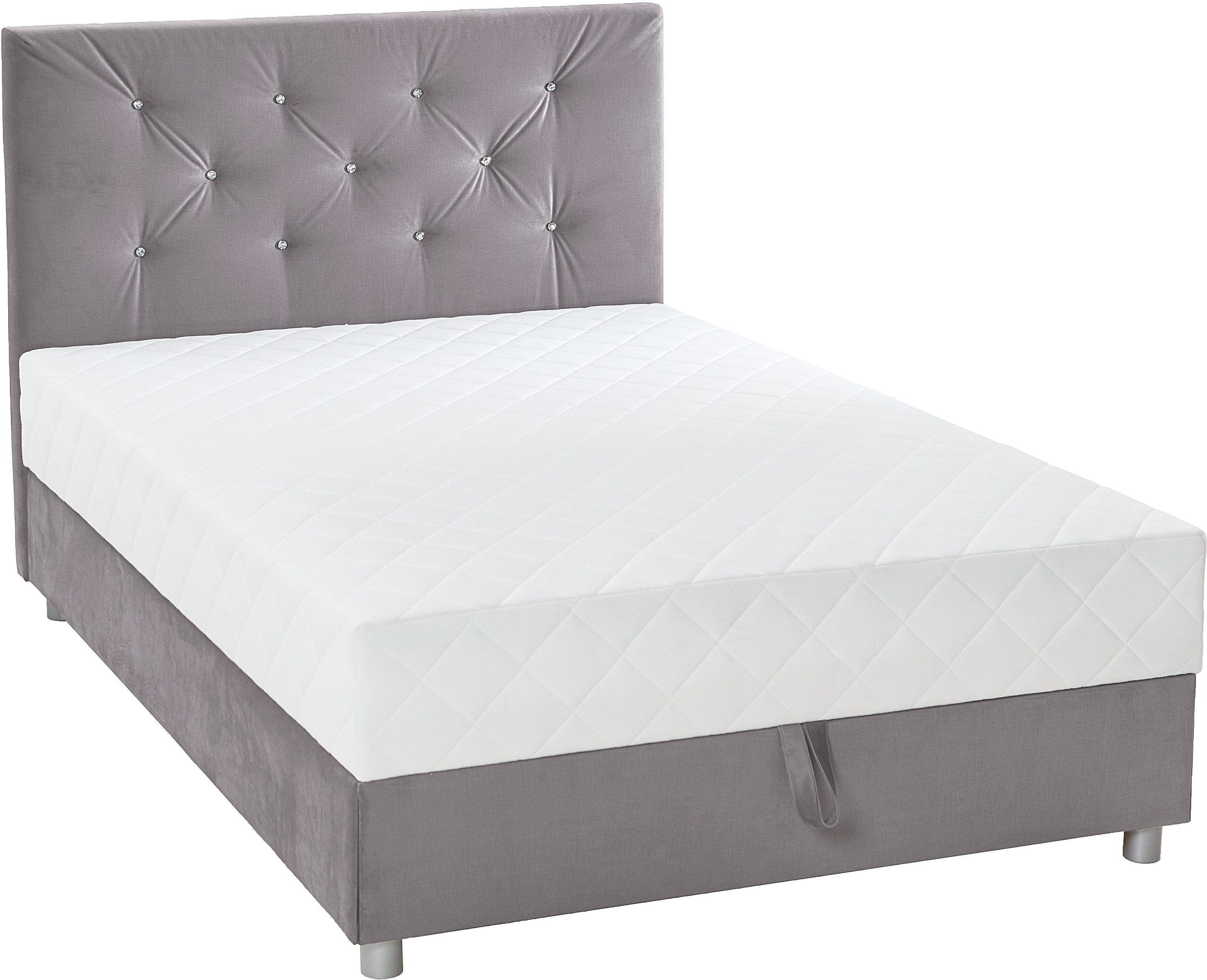 ATLANTIC home collection Boxspring CELIA in hoogwaardige fluweellook met pocketveringsmatras, bedkist en strassteentjes