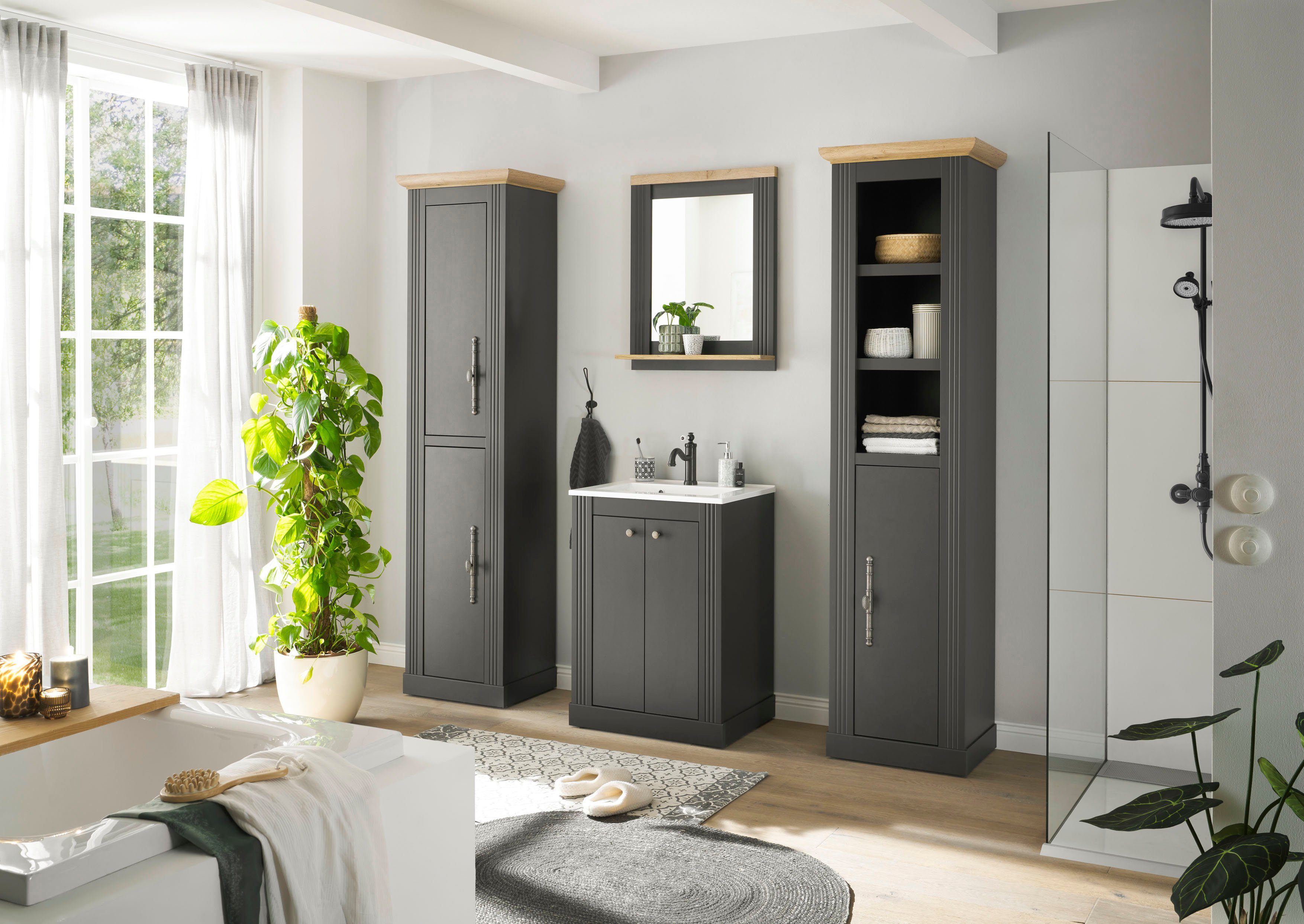 Home affaire Badkamerserie WESTMINSTER, badkamer in landhuisstijl, 4-delig badkamer (4-delig)