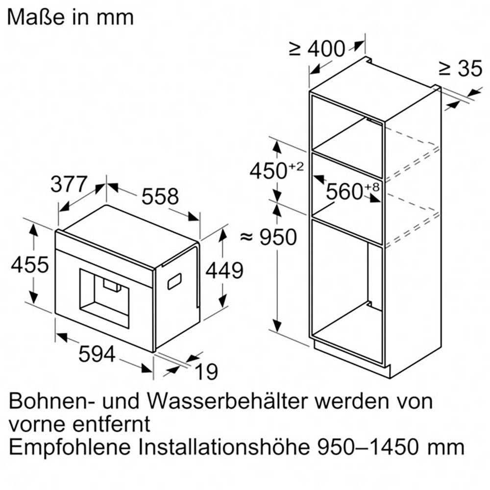 BOSCH Volautomatisch inbouw-koffiezetapparaat CTL7181B0