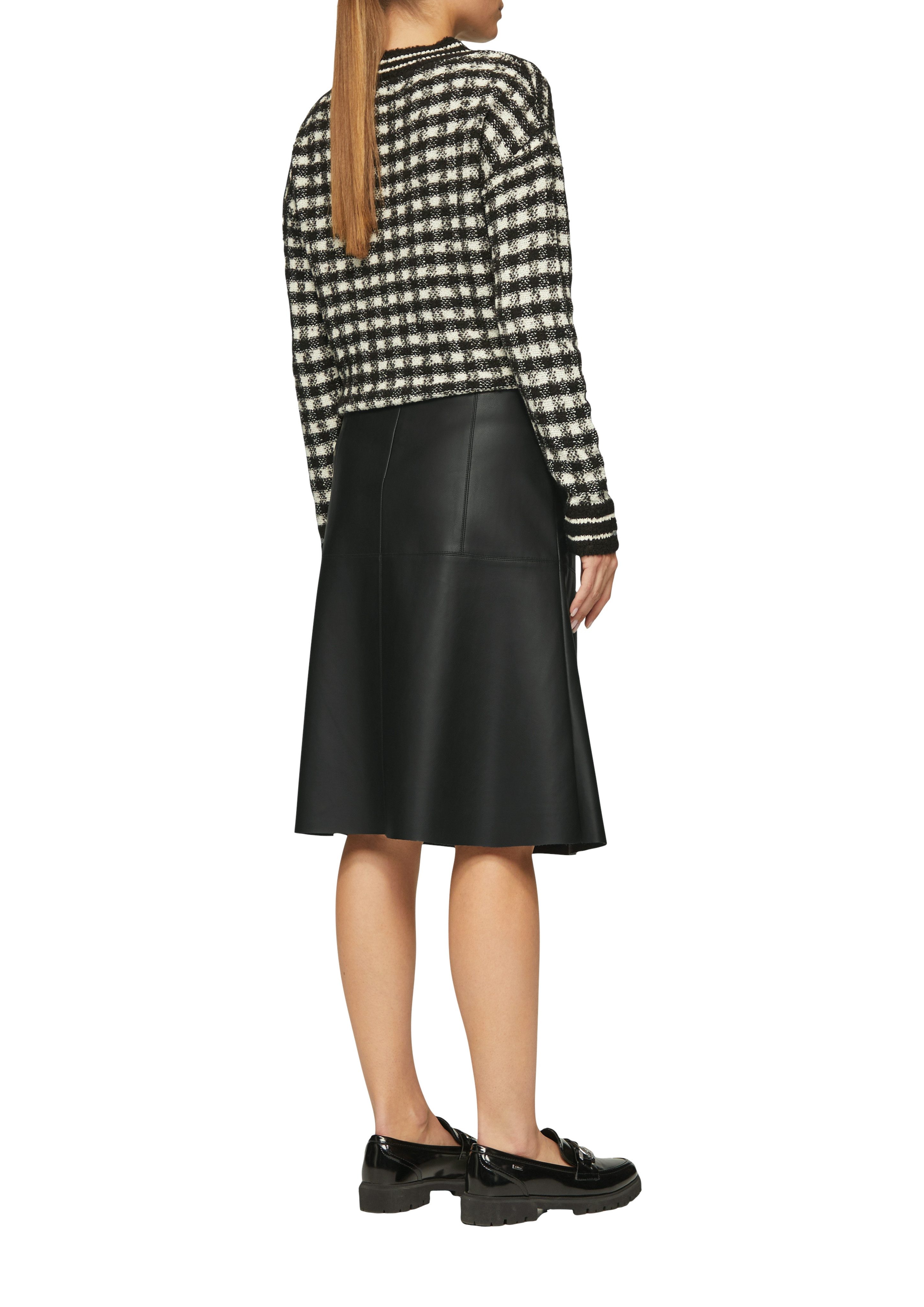 s.Oliver BLACK LABEL Imitatieleren rok met decoratieve stiksels
