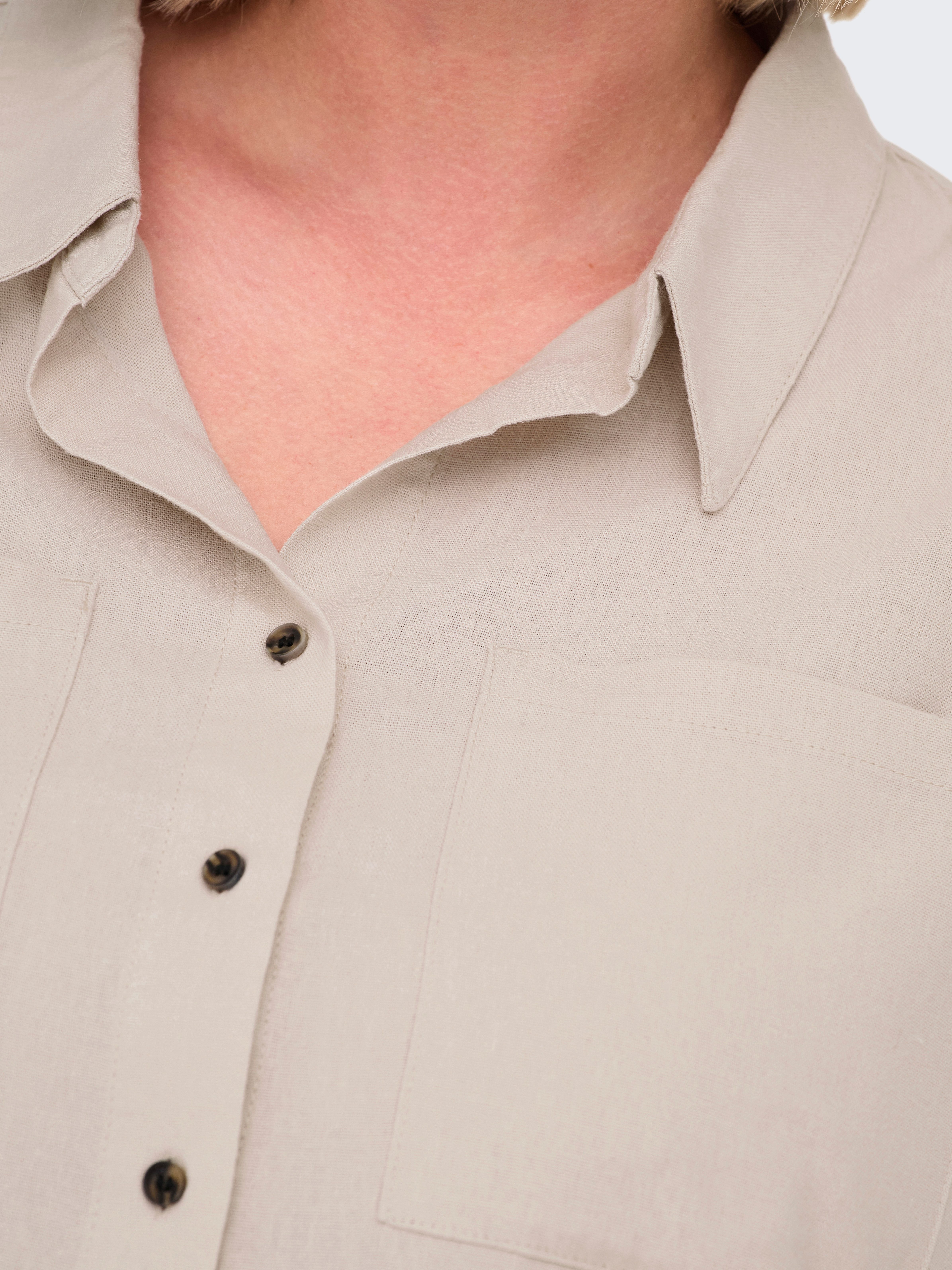 ONLY CARMAKOMA Blouse met lange mouwen CARYASMIN-CARO L/S LINEN SHIRT PNT