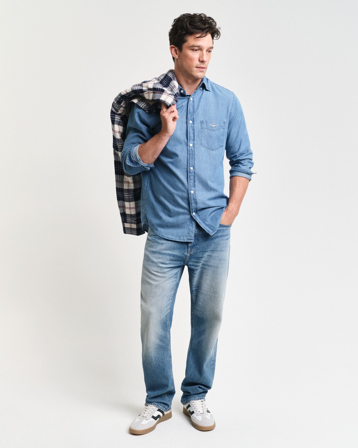 Gant Overhemd met lange mouwen Regular Fit Denim Overhemd Jeanshemd onderhoudsvriendelijk
