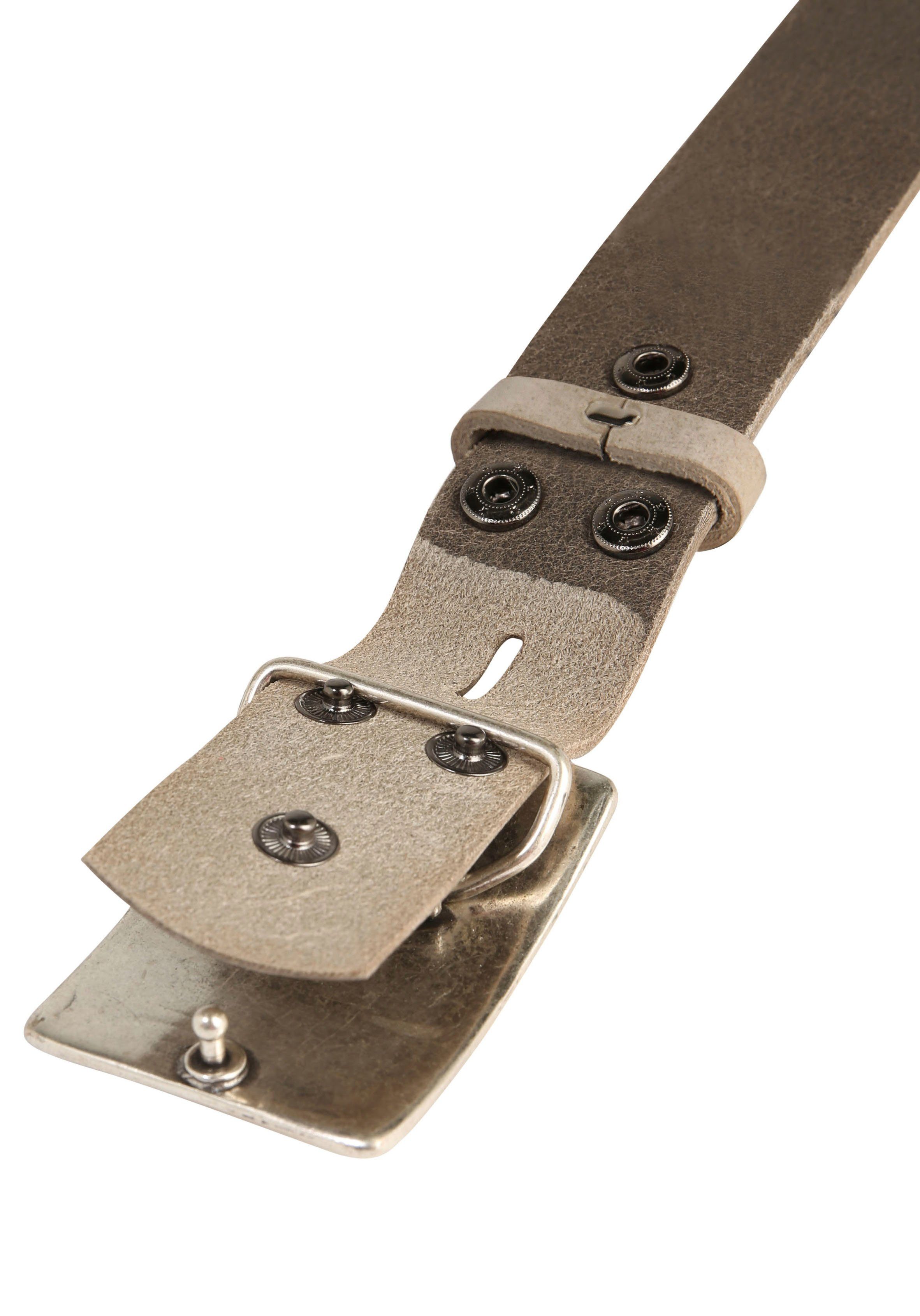 RETTUNGSRING by showroom 019° Leren riem met verwisselbare sluiting "peddel zilverkleur"