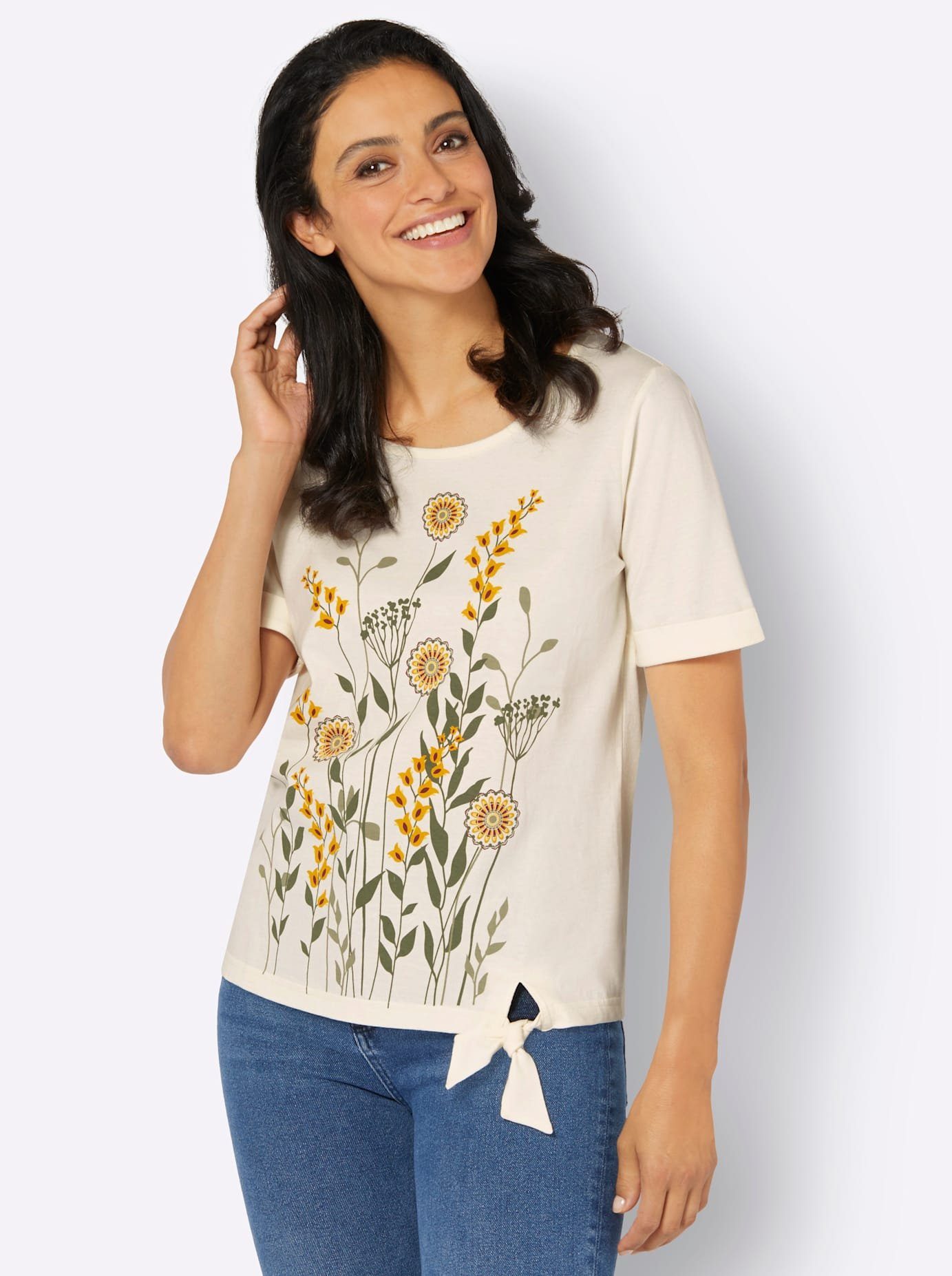 Classic Inspirationen Shirt met korte mouwen Shirt (1-delig) dames t-shirts maat 46 beige