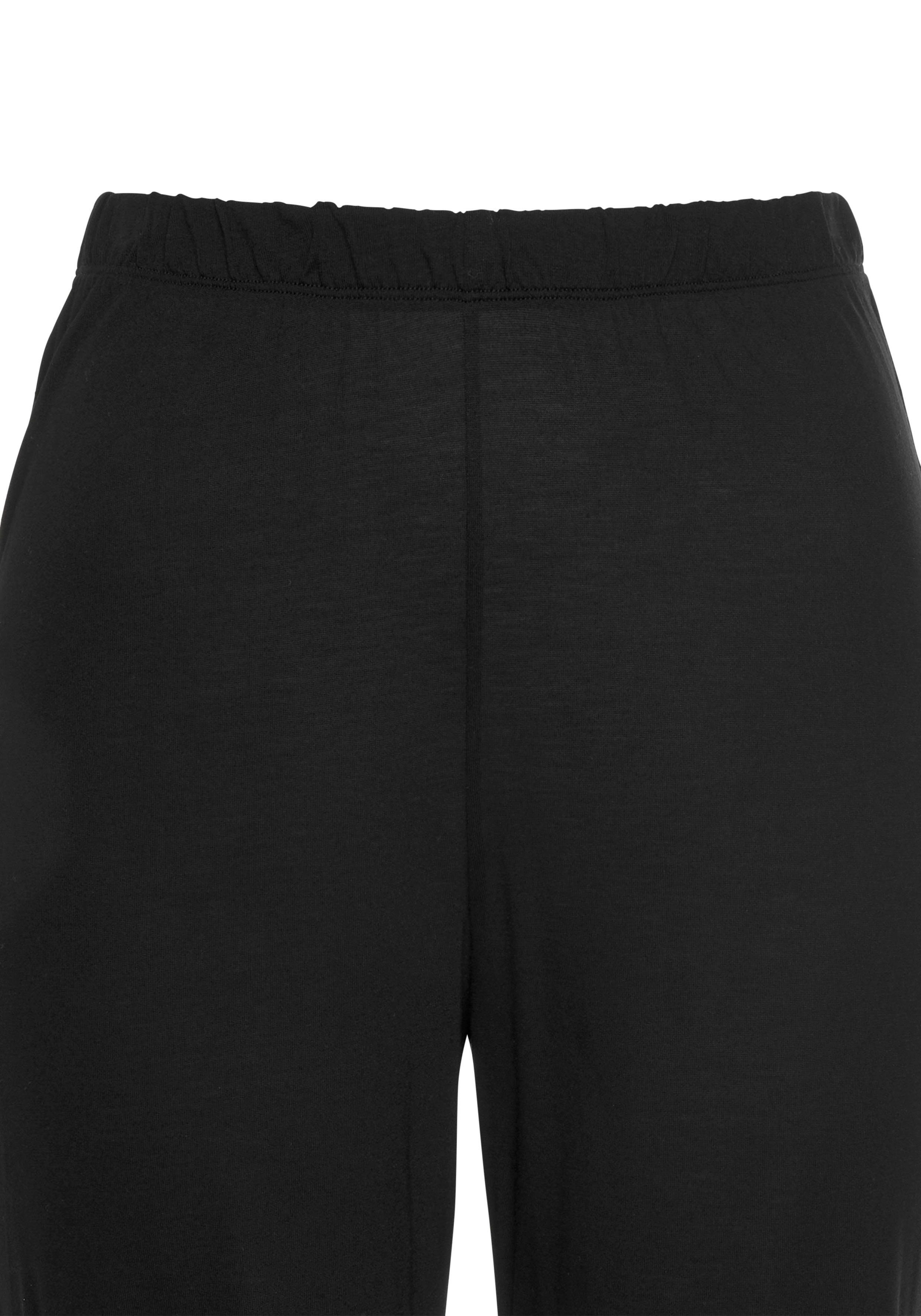 Lascana Pyjama met kanten inzetten (2-delig, 1 stuk)