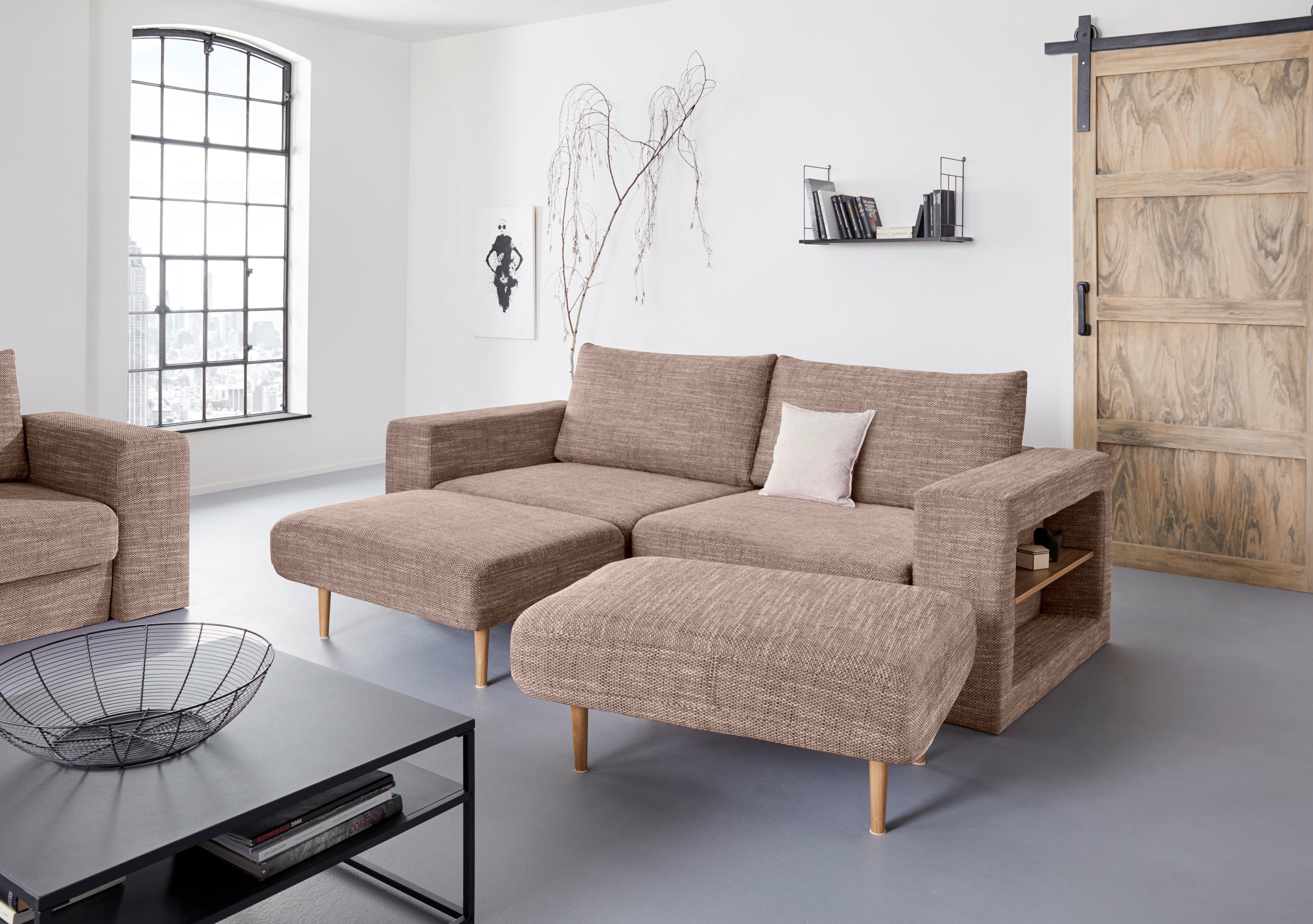 LOOKS BY WOLFGANG JOOP 4-zitsbank Looksvb Aan te passen bank: de bank wordt een bank met 2 hockers, met kastfunctie beige, banken, Breedte