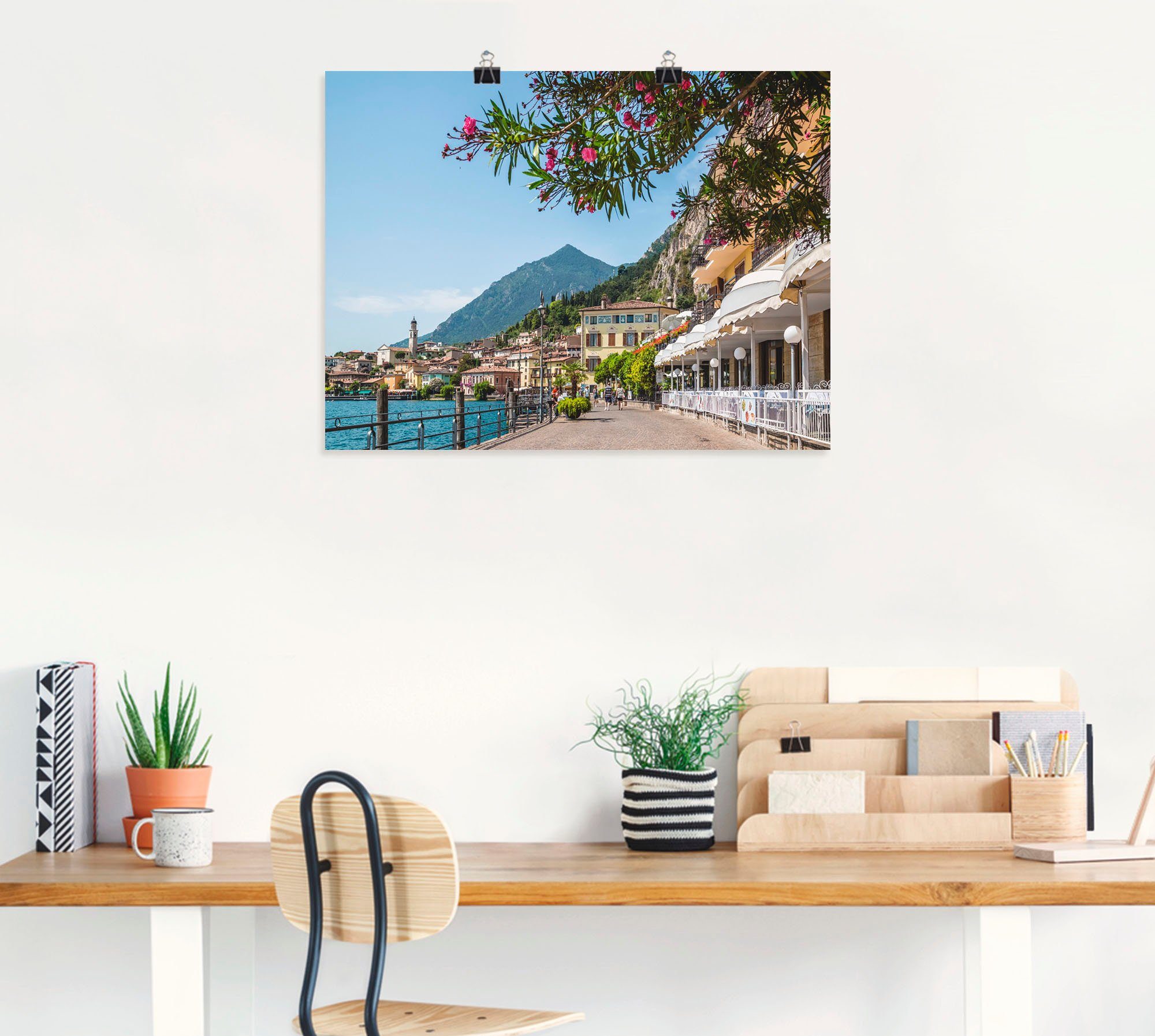 Artland Artprint Gardameer Limone sul Garda I als artprint op linnen, poster in verschillende formaten maten