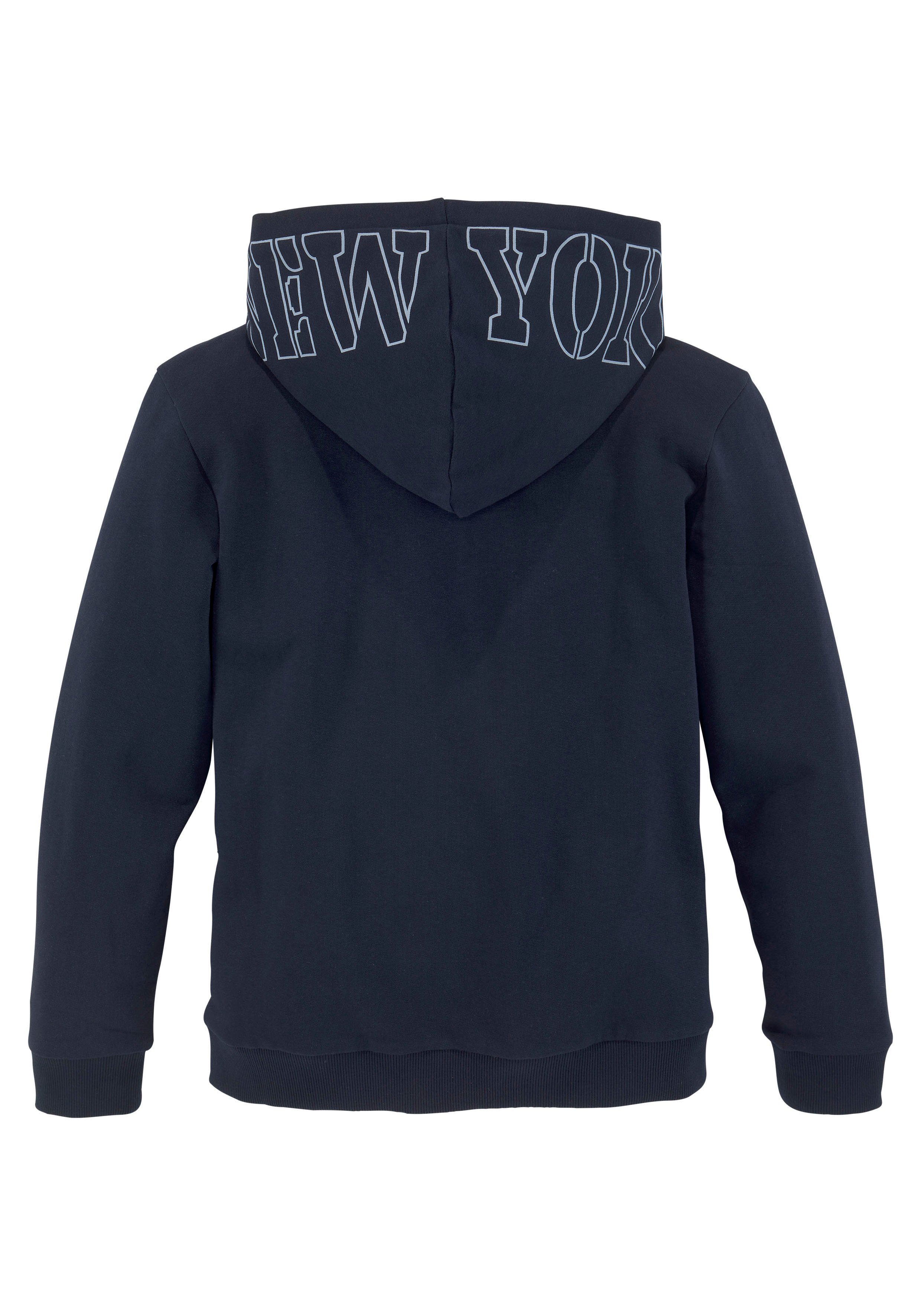 KIDSWORLD Hoodie met print op de capuchon Lange mouwen, wijde pasvorm, stijlvolle print, basic-stijl