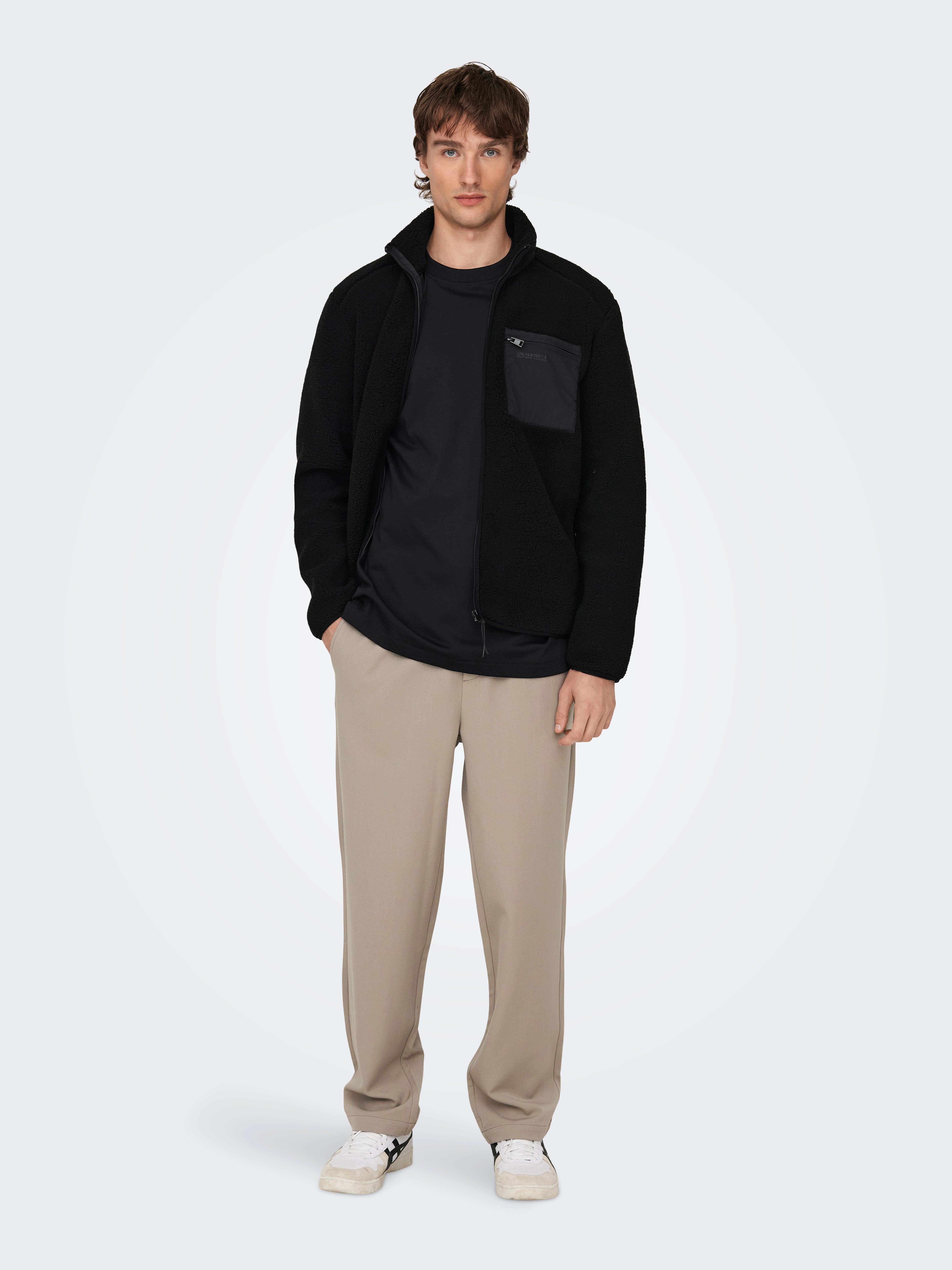 ONLY & SONS Gebreid fleecejack ONSDALLAS LIFE SHERPA JACKET OTW VD