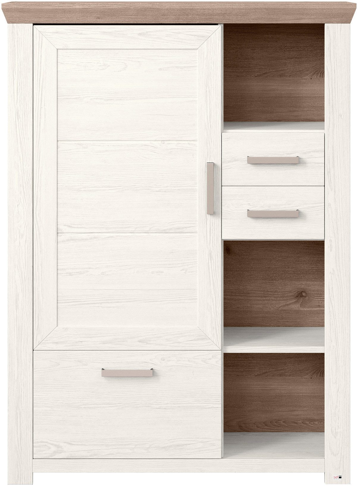 set one by Musterring Highboard York Type 25 en 26, in 3 kleurvarianten, verlichting optioneel, breedte 105 cm